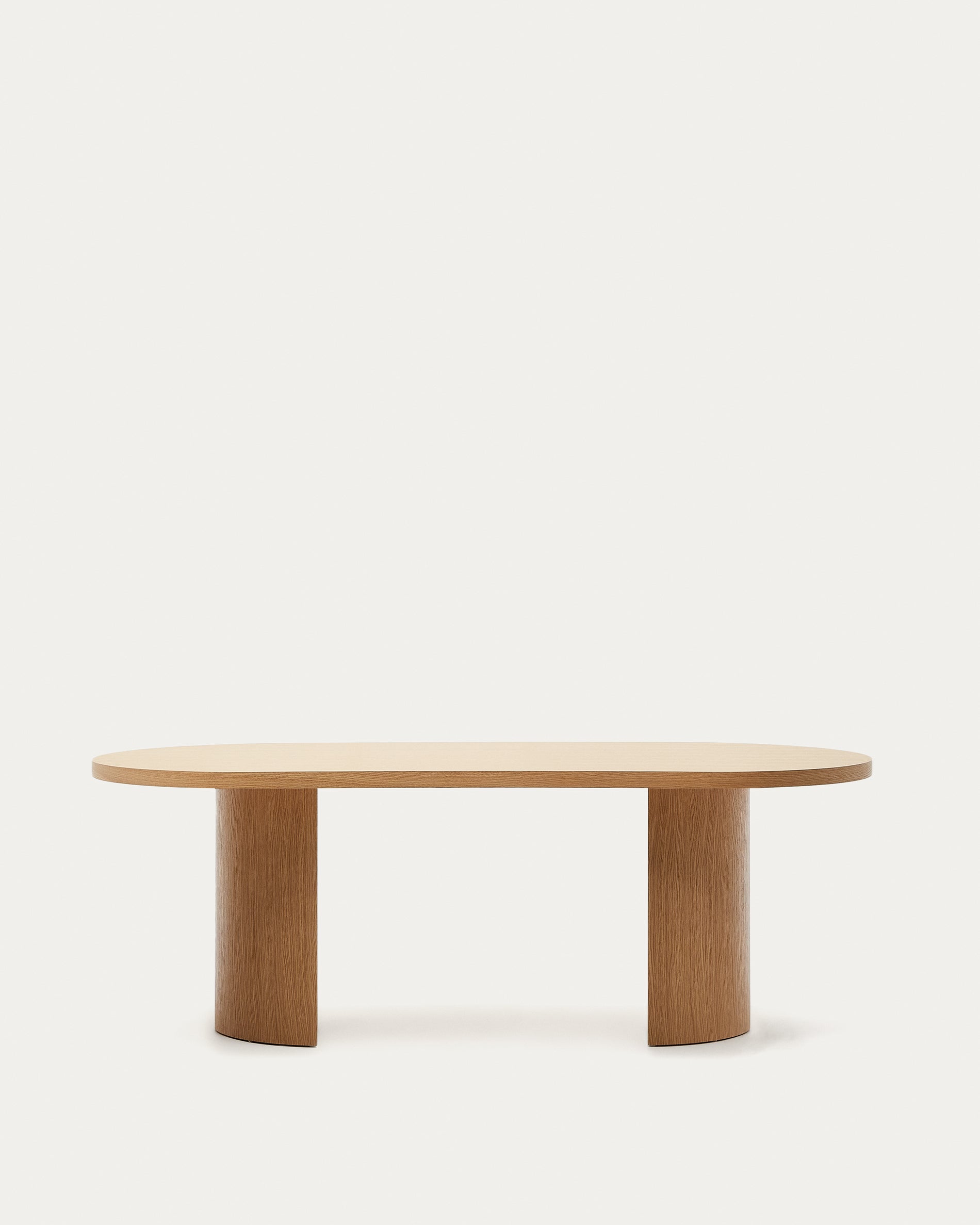 Nealy table with an oak veneer in a natural finish, 200 x 100 cm - Product View