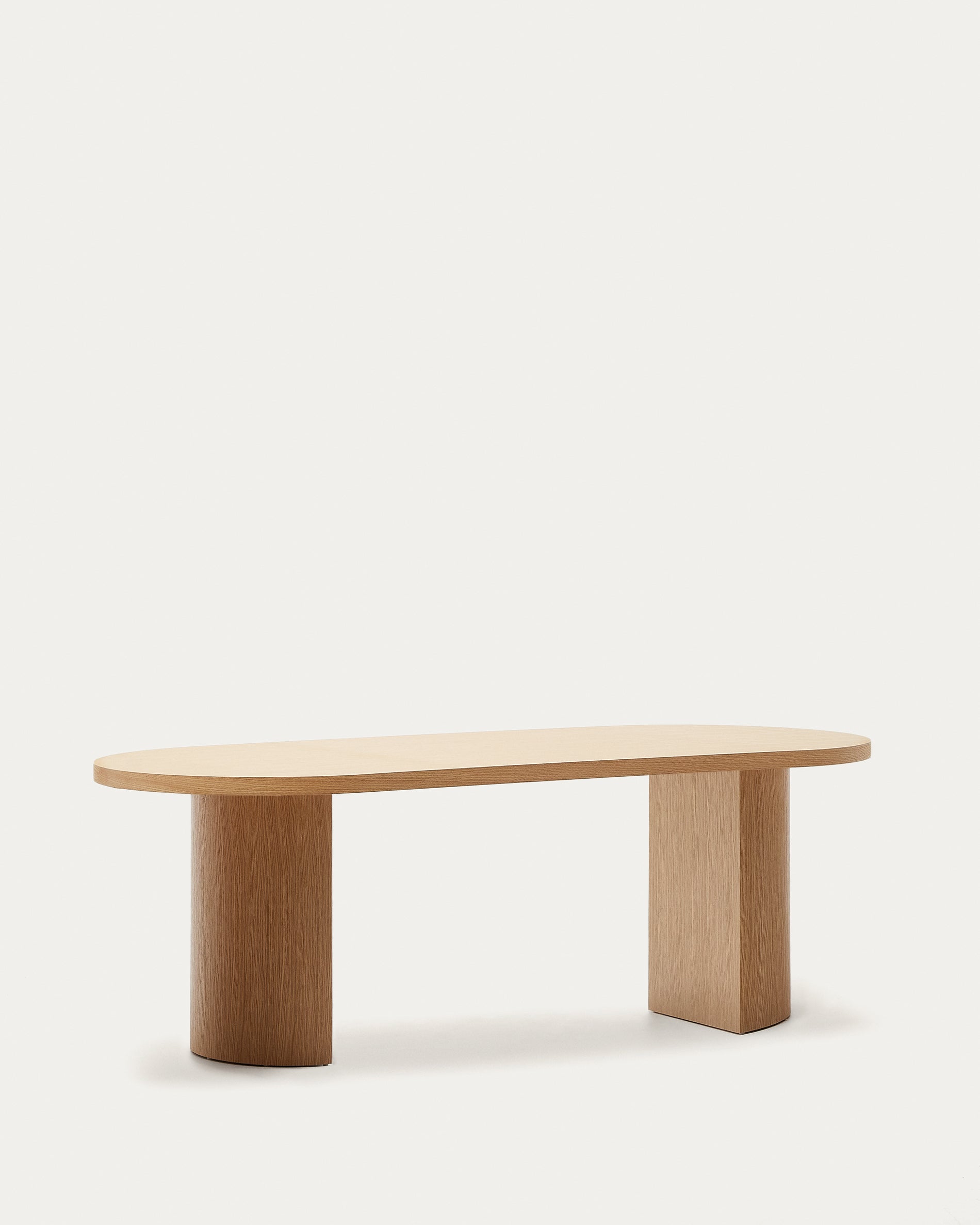 Nealy table with an oak veneer in a natural finish, 200 x 100 cm - Product View