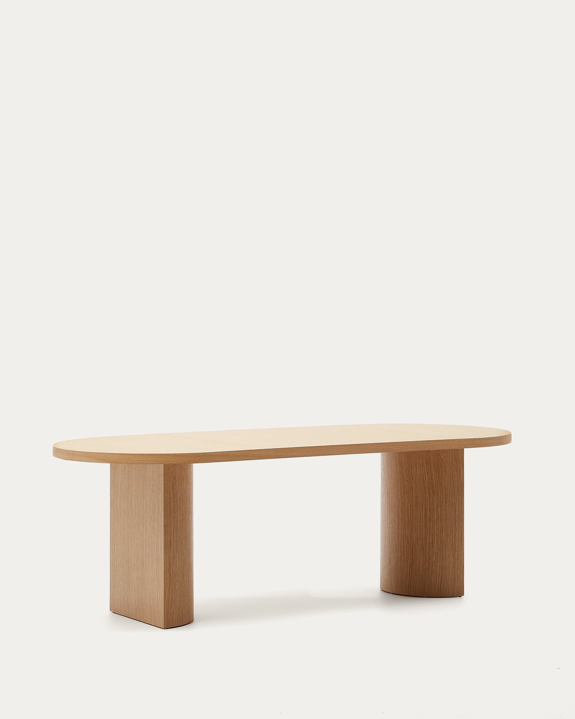 Nealy table with an oak veneer in a natural finish, 200 x 100 cm - Product View