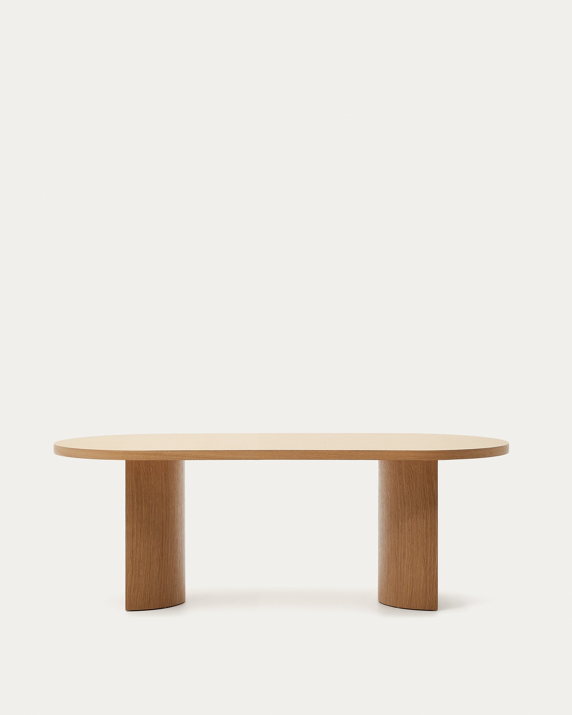 Nealy table with an oak veneer in a natural finish, 200 x 100 cm - Product View