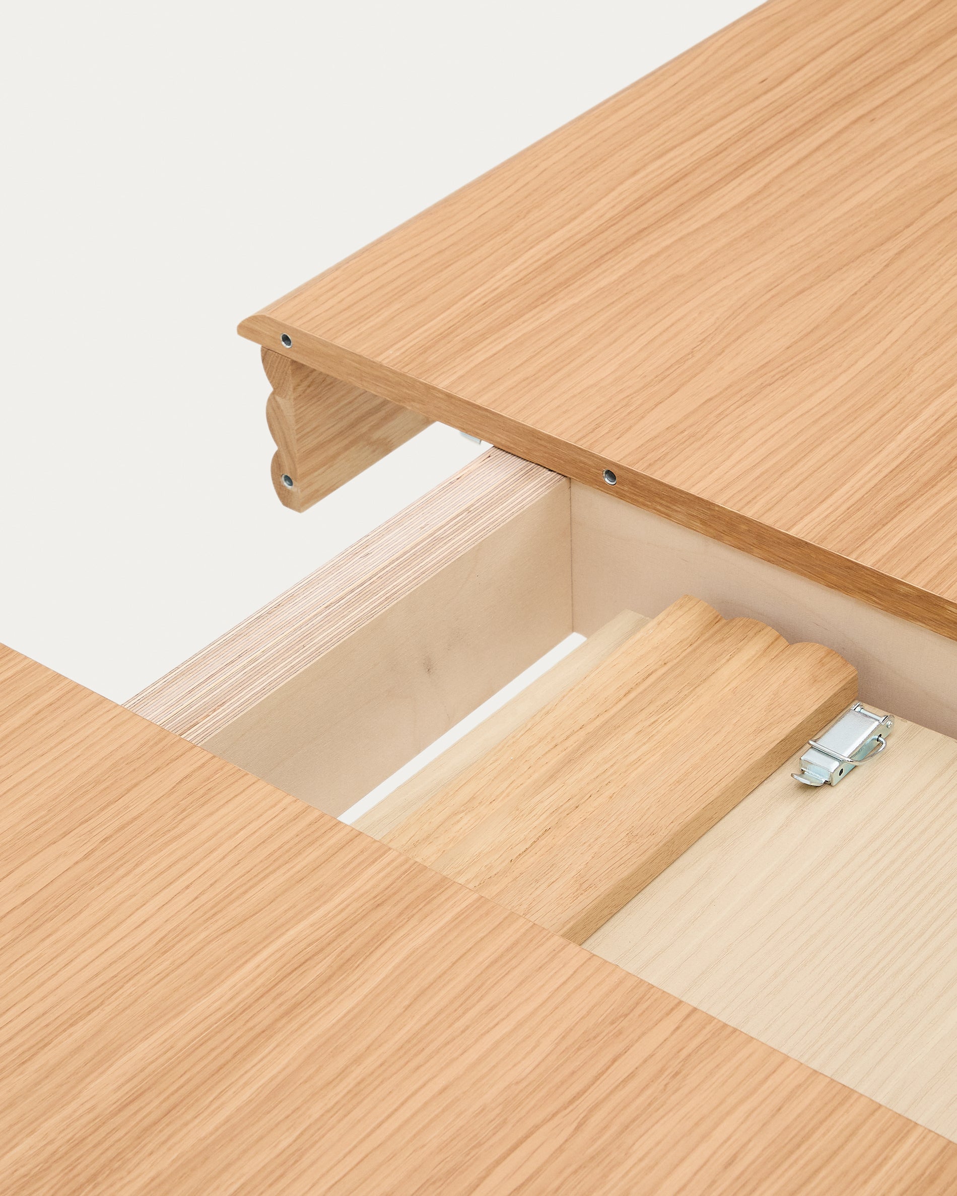 Lenon extendable table in natural FSC Mix Credit solid oak wood and veneer 160(200)x90 - Detail