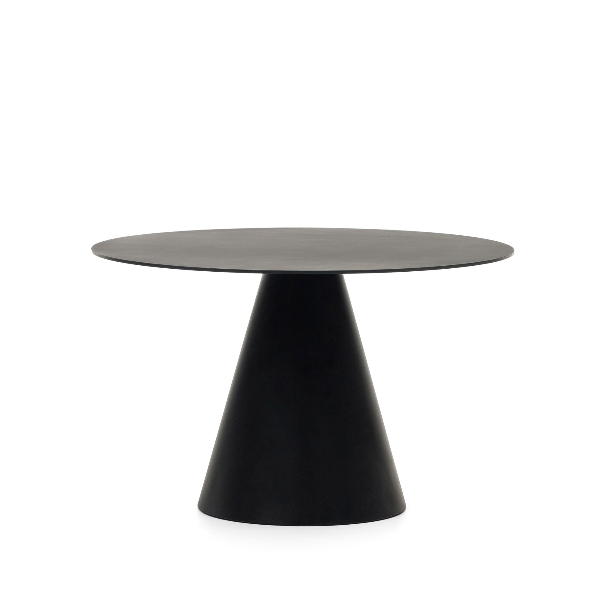 Wilshire tempered glass and metal table with a matte black finish, Ø 120 cm - Product Image