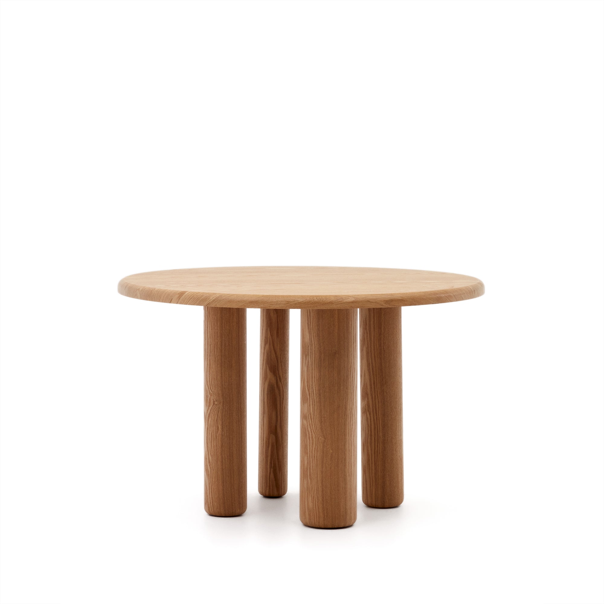 Mailen round table in ash wood veneer with natural finish, Ø 120 cm - Product Image