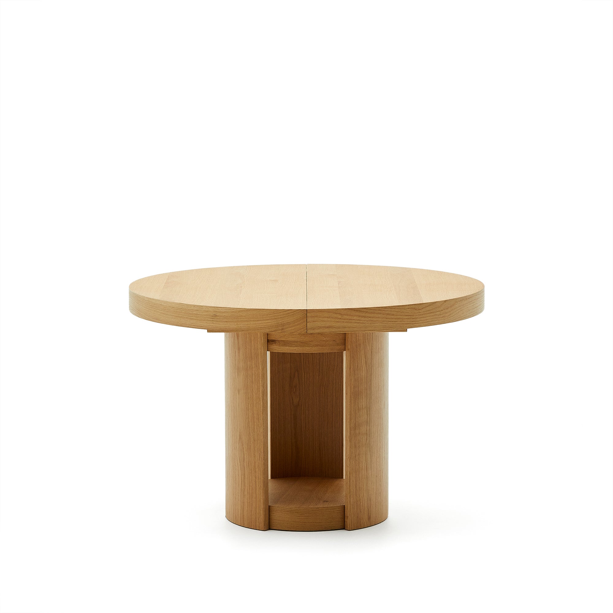 Artis extendable round table solid wood and oak veneer 100% FSC, 120 (170) cm x 80 cm