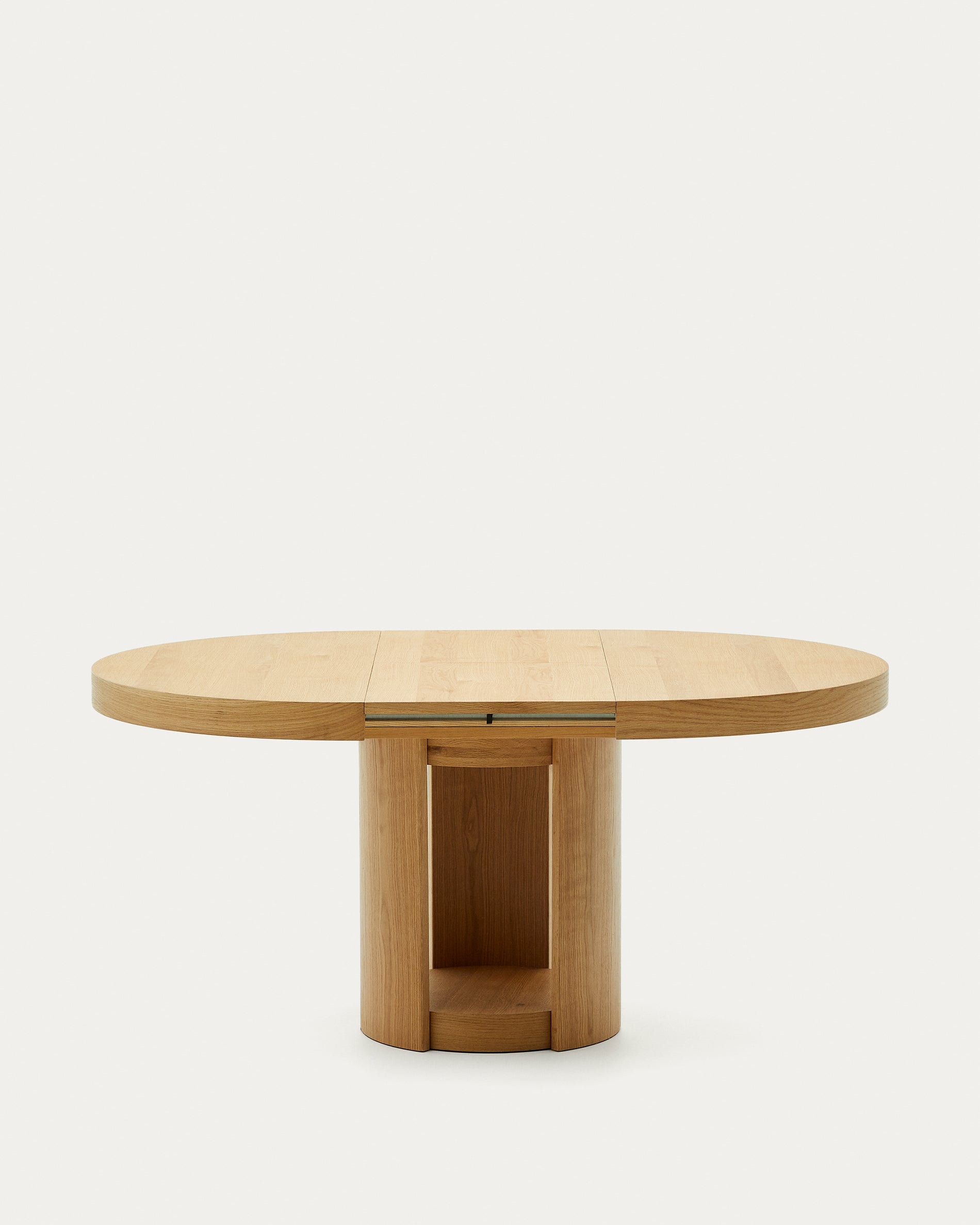 Artis extendable round table solid wood and oak veneer 100% FSC, 120 (170) cm x 80 cm