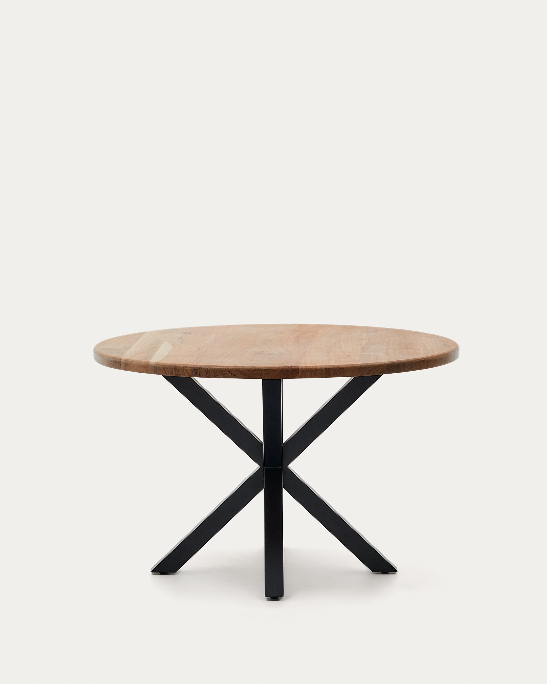 Argo kerek asztal akácia masszív fából és acél lábakkal fekete befejezéssel, Ø 120 cm