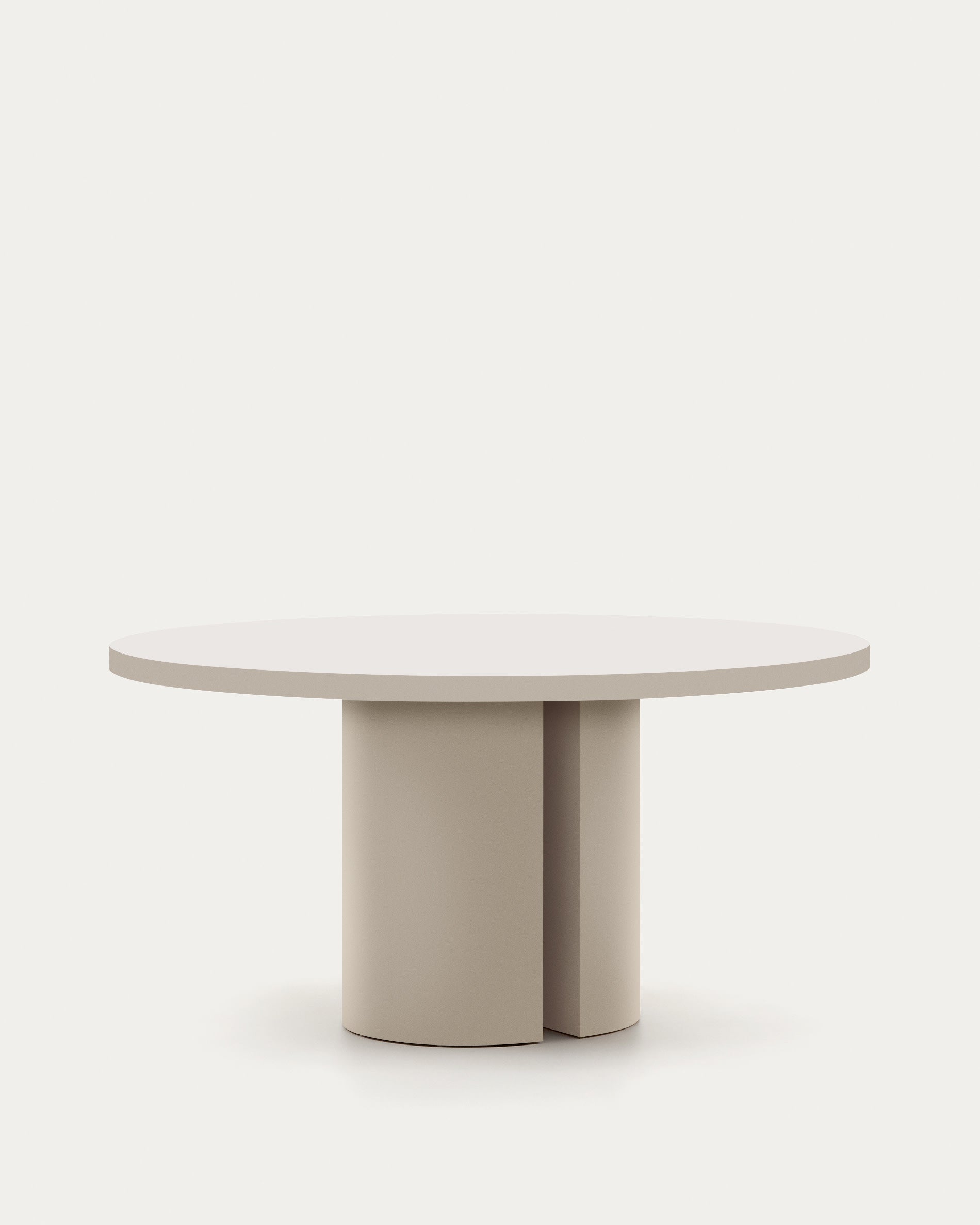 Nealy round table in lacquered MDF, ecru color, Ø 150 cm