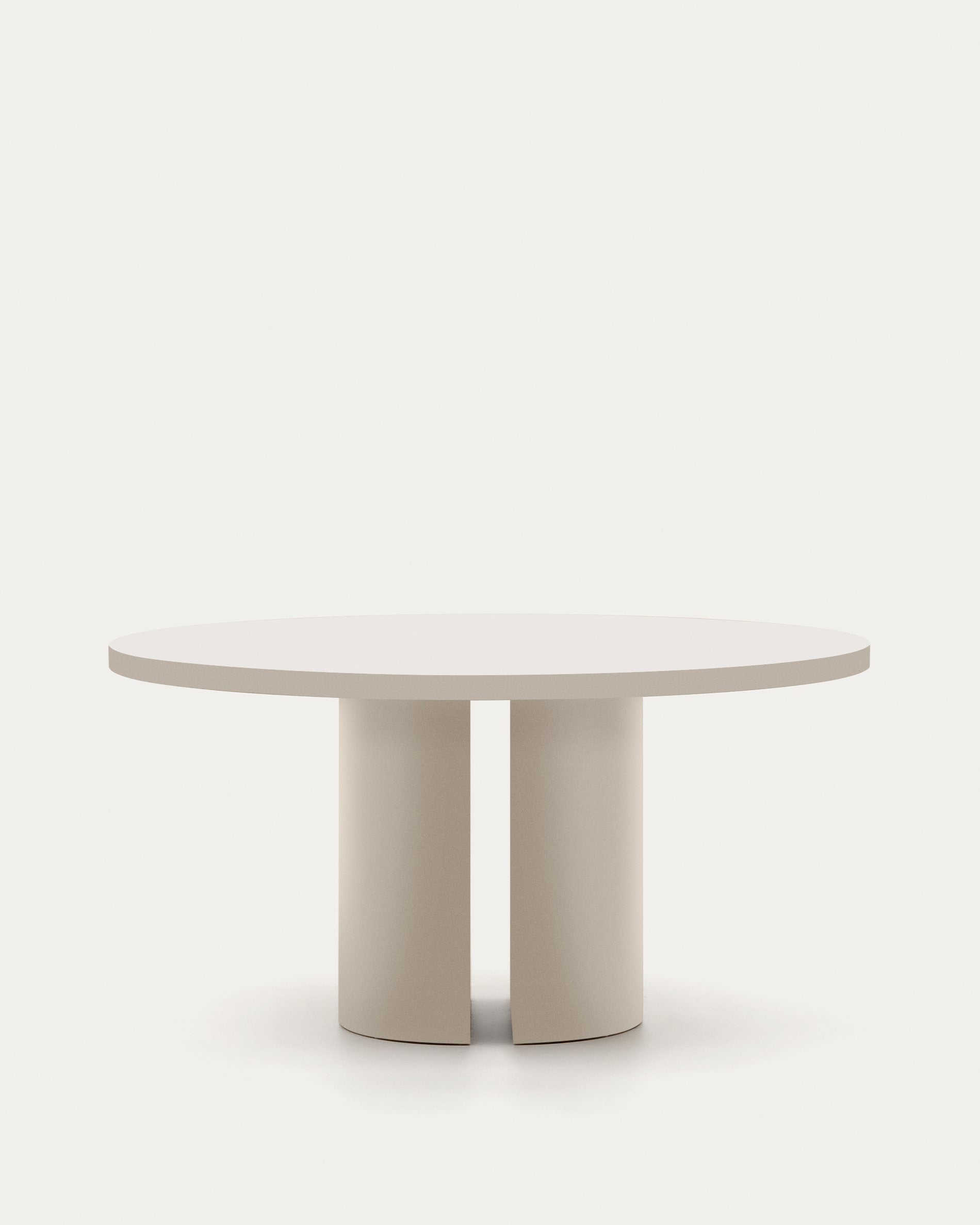 Nealy round table in lacquered MDF, ecru color, Ø 150 cm