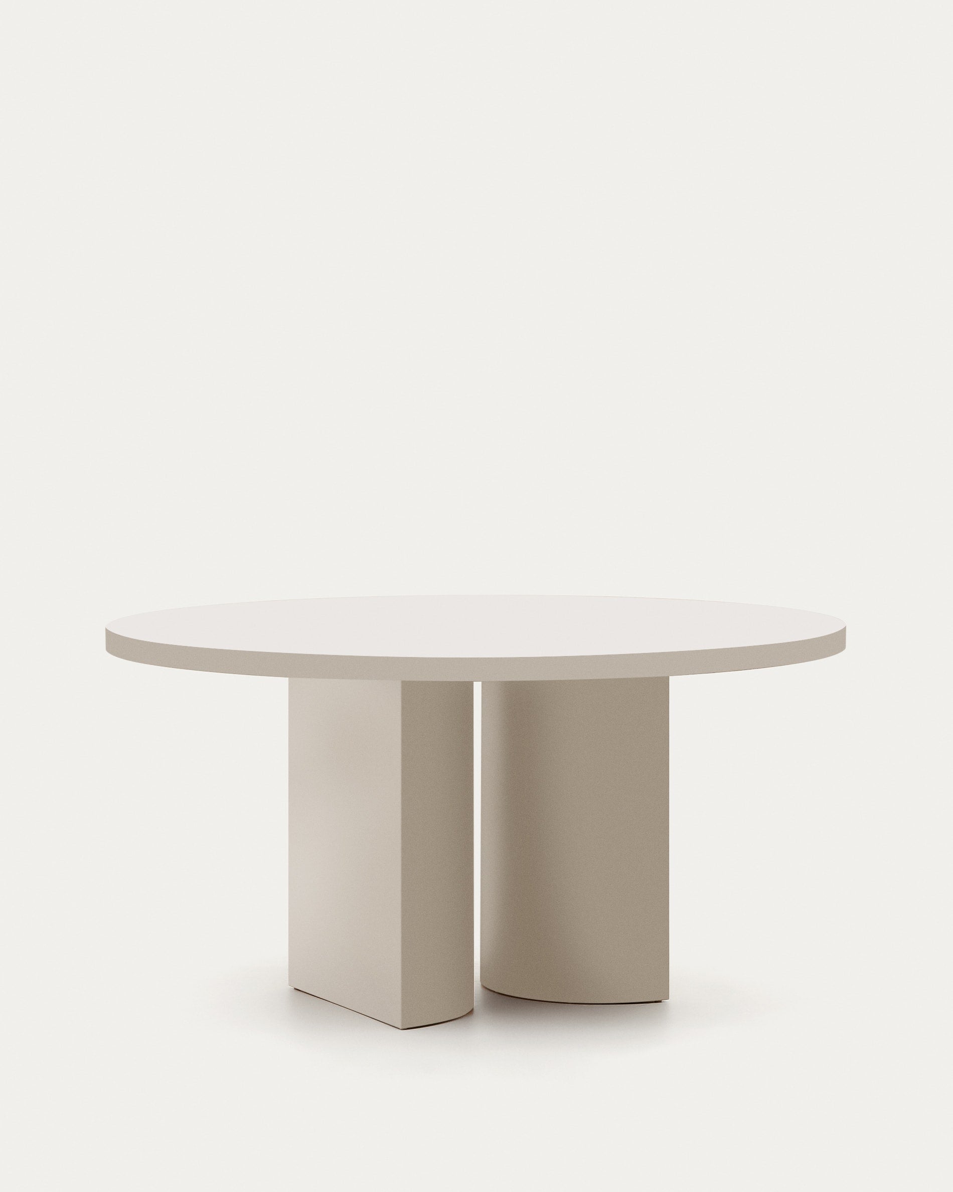 Nealy round table in lacquered MDF, ecru color, Ø 150 cm