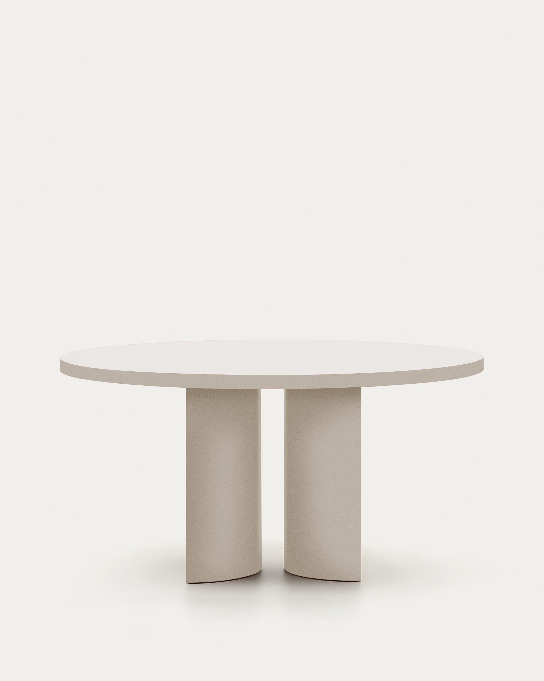 Nealy round table in lacquered MDF, ecru color, Ø 150 cm