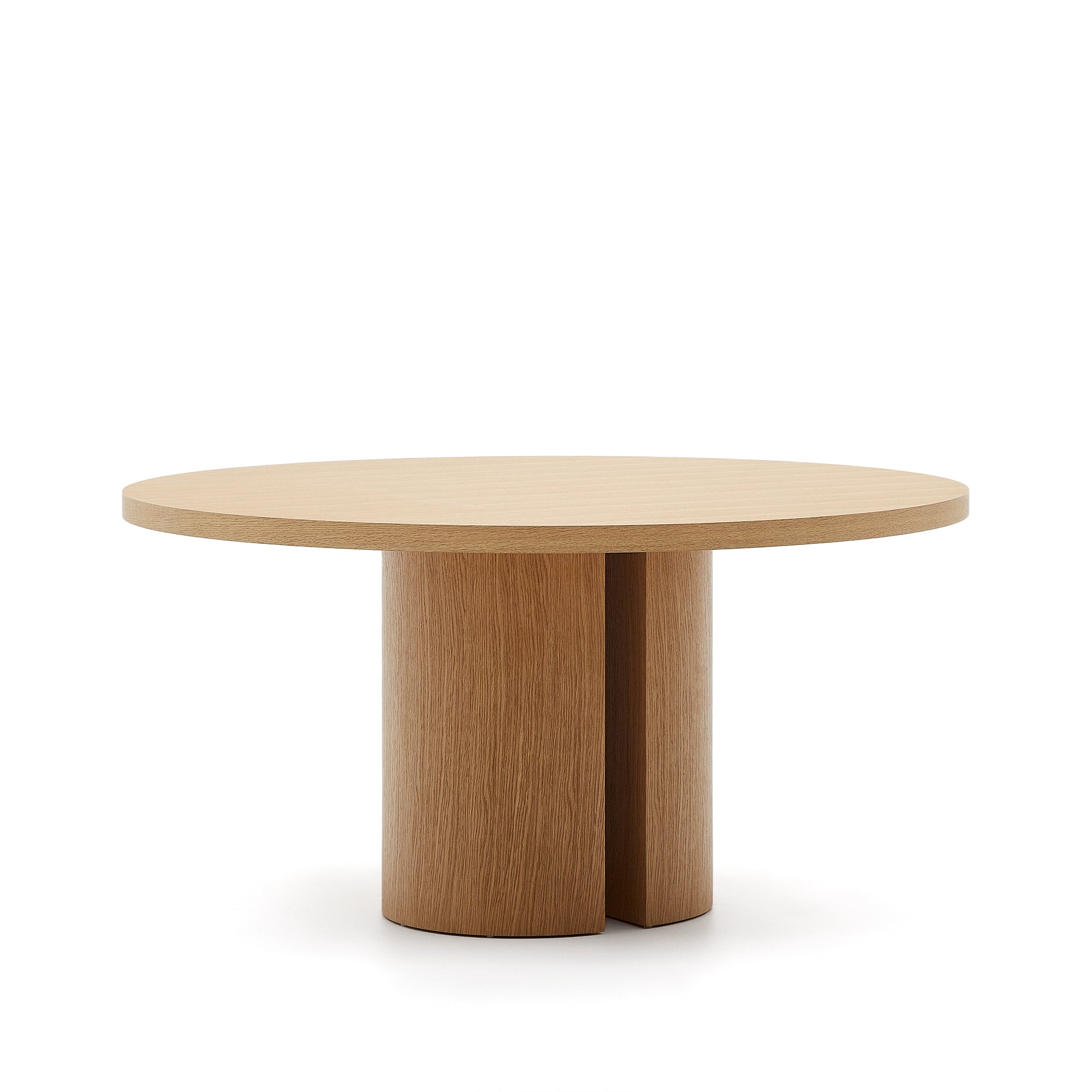 Nealy round table with an oak veneer in a natural finish, Ø 150 cm - Product Image