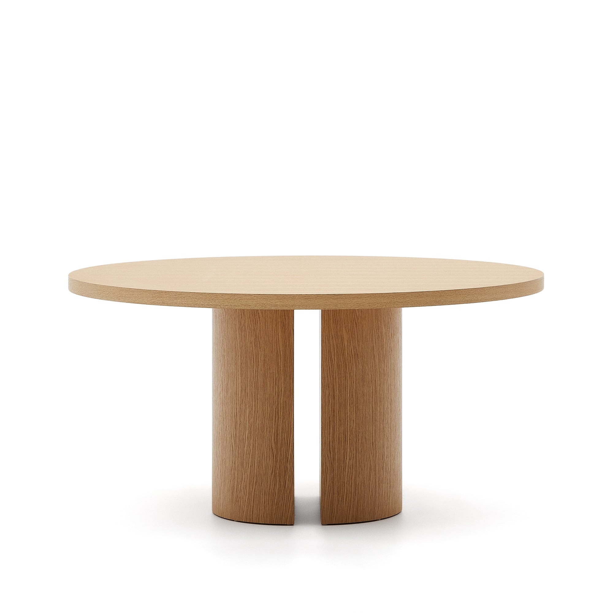 Nealy round table with an oak veneer in a natural finish, Ø 150 cm - Product Image