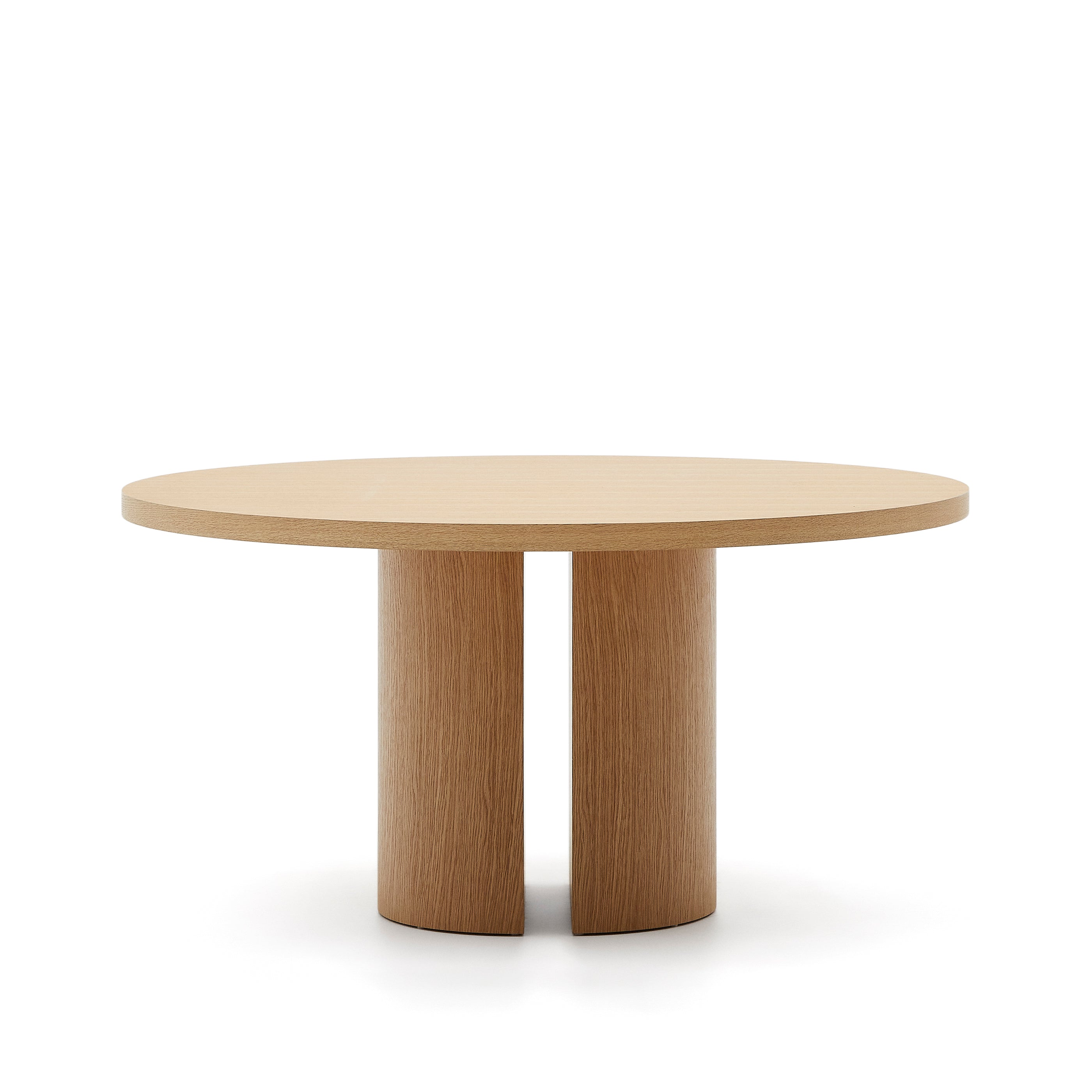 Nealy round table with an oak veneer in a natural finish, Ø 150 cm - Product Image
