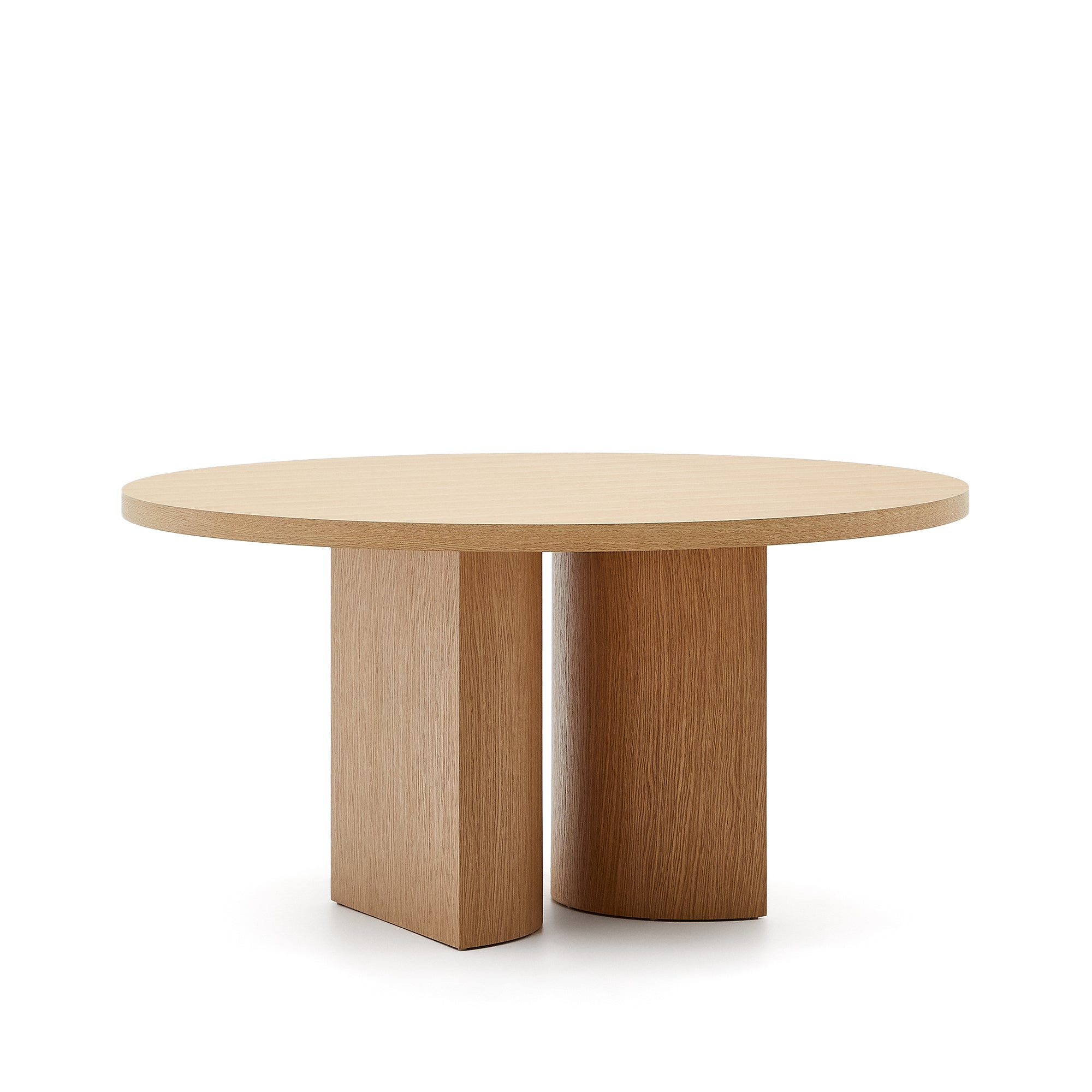 Nealy round table with an oak veneer in a natural finish, Ø 150 cm - Product Image