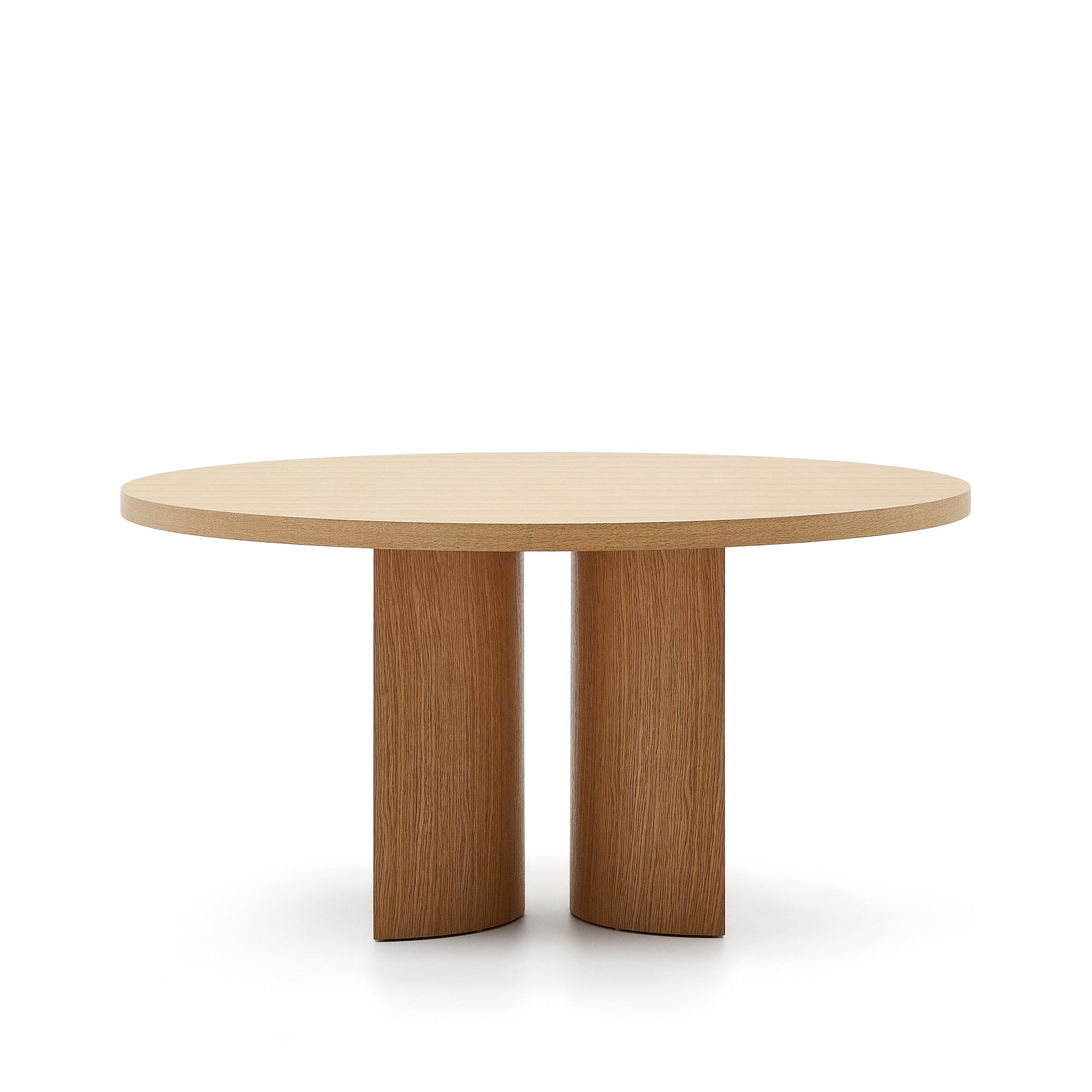 Nealy round table with an oak veneer in a natural finish, Ø 150 cm - Product Image