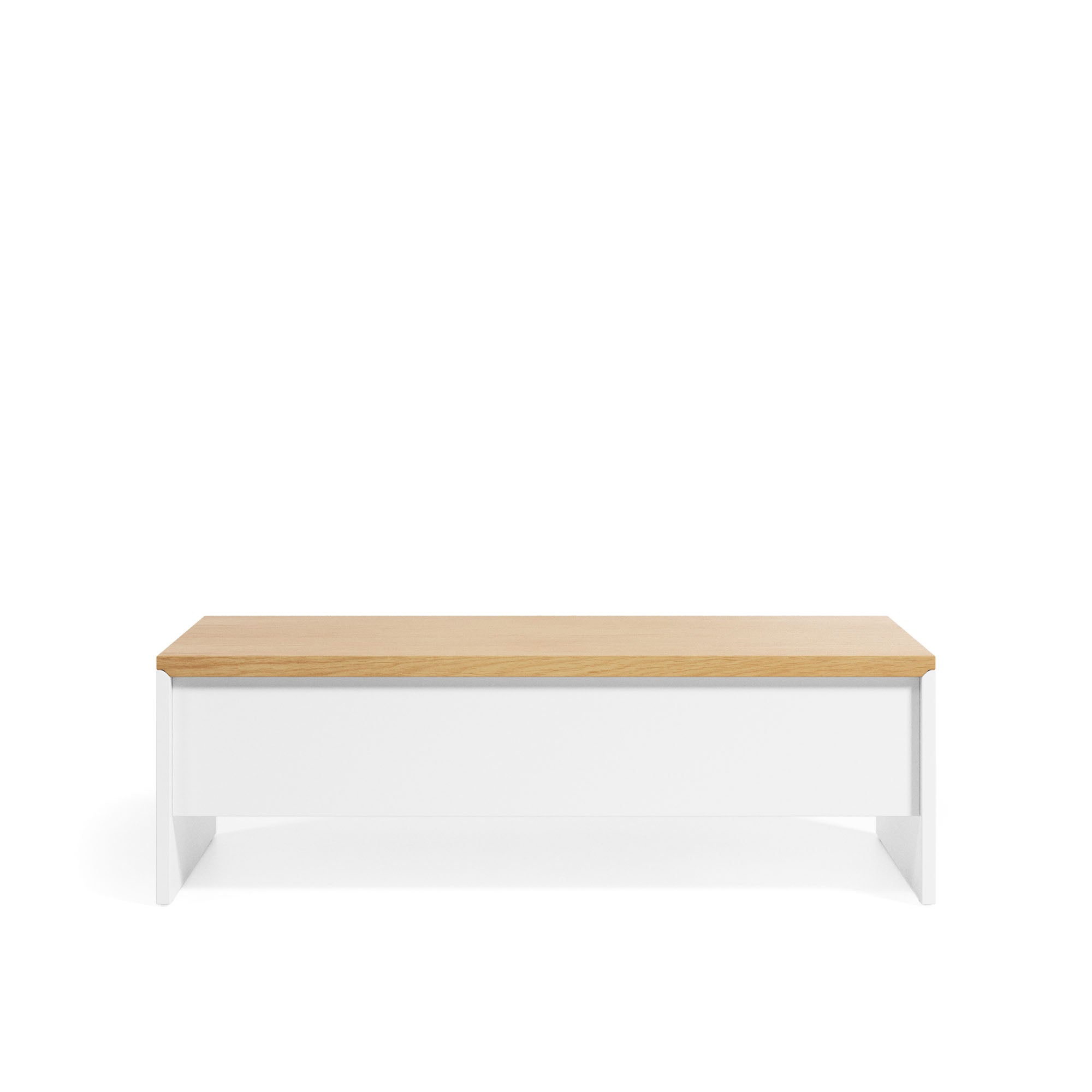 Abilen oak wood with white lacquer lift-up coffee table 110 x 60 cm FSC 100% - Product Image