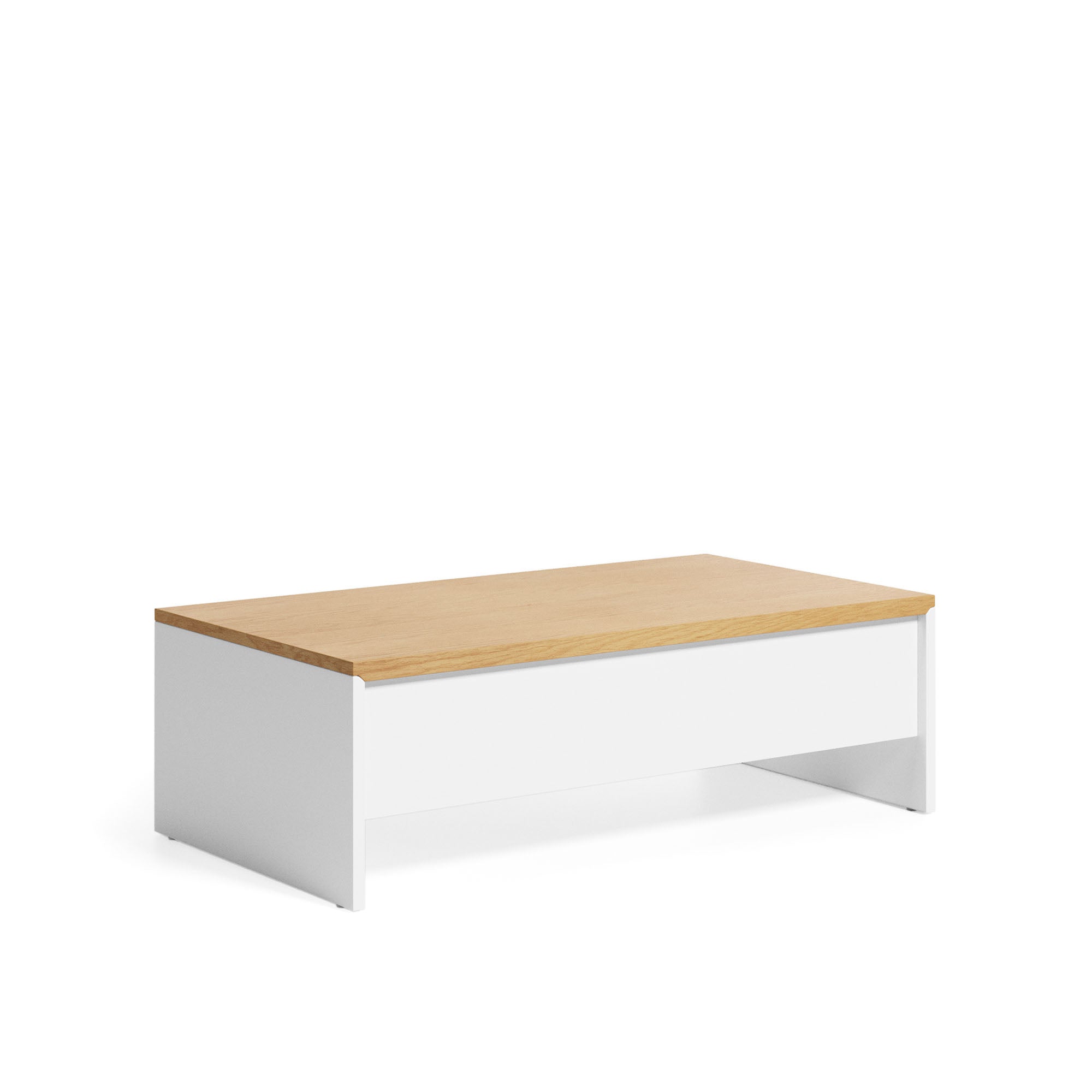 Abilen oak wood with white lacquer lift-up coffee table 110 x 60 cm FSC 100% - Product Image