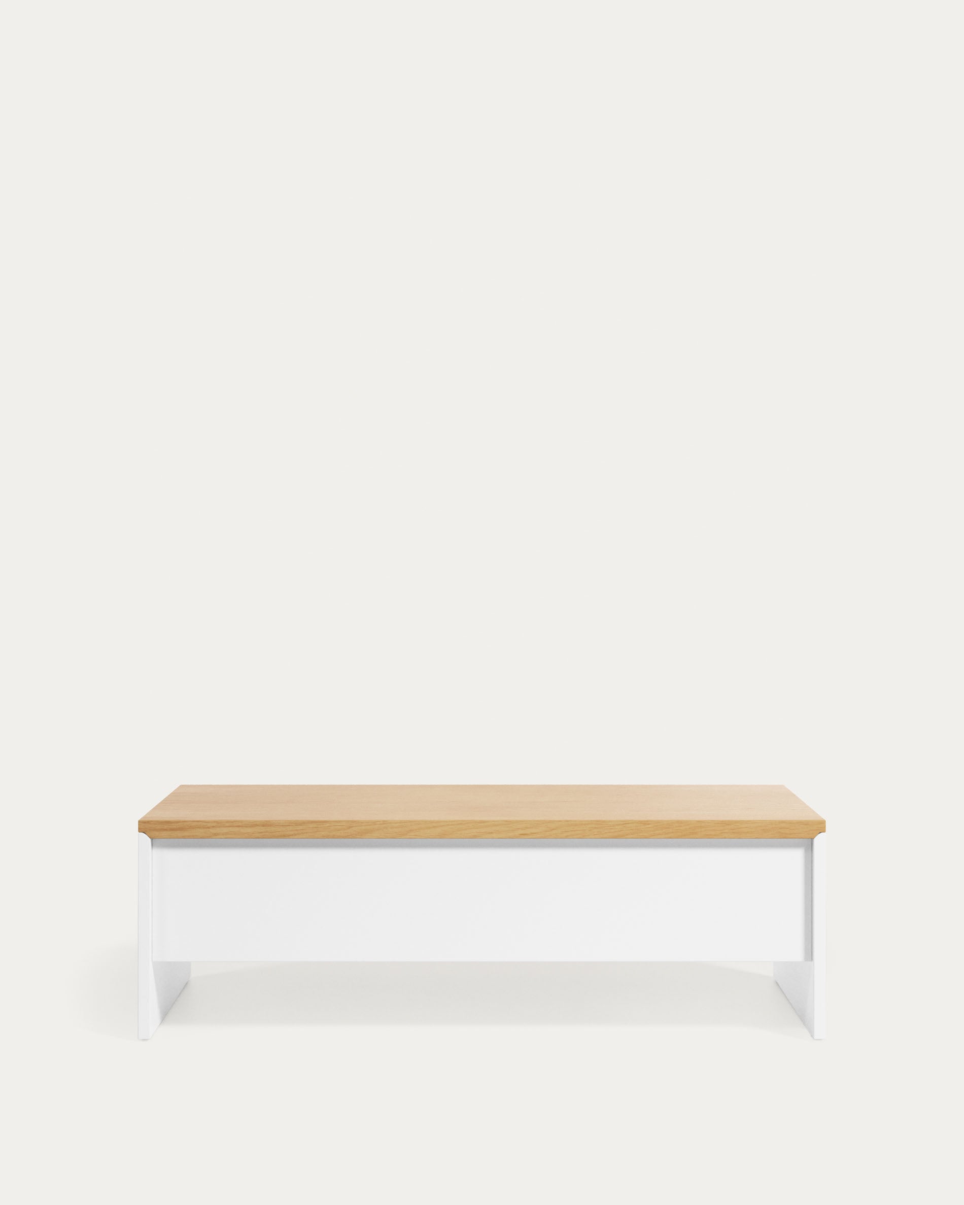Abilen oak wood with white lacquer lift-up coffee table 110 x 60 cm FSC 100% - Product View
