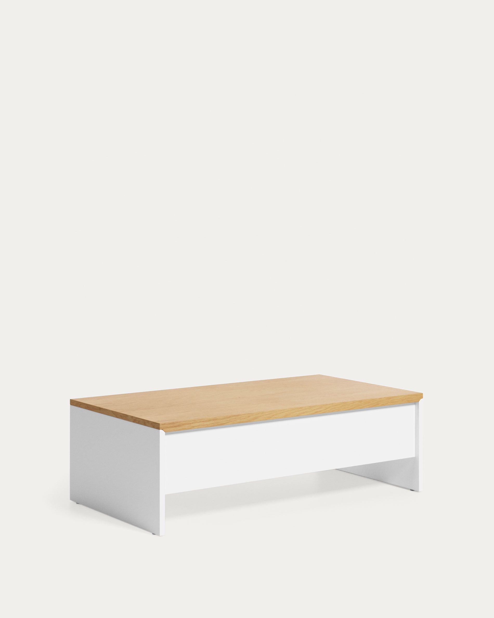 Abilen oak wood with white lacquer lift-up coffee table 110 x 60 cm FSC 100% - Product View