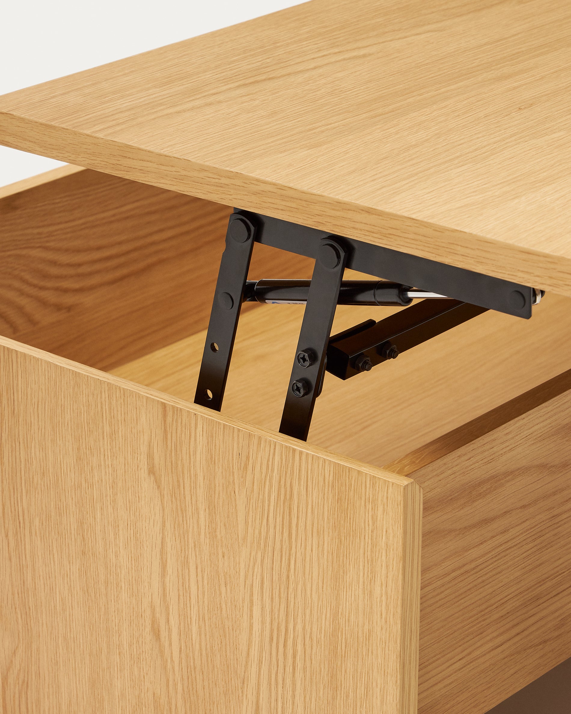 Abilen oak wood lift-up coffee table 110 x 60 cm FSC 100% - Detail