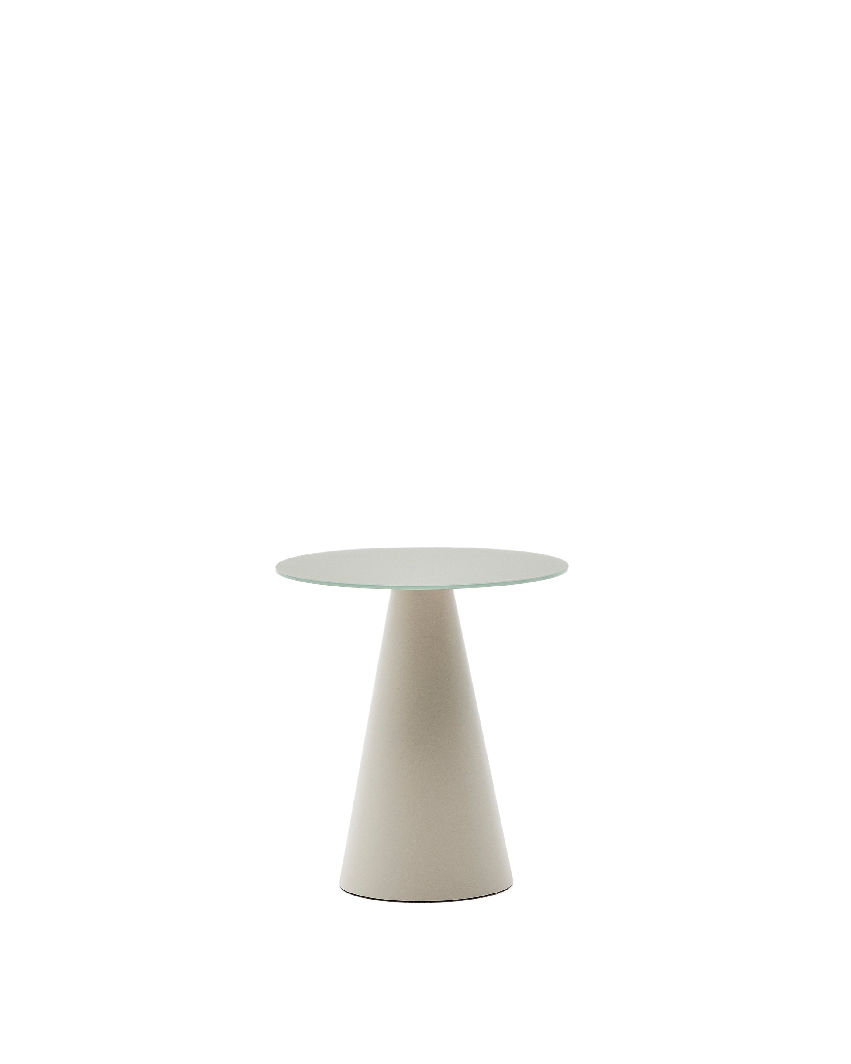 Wilshire tempered glass and metal side table with a matte grey finish, Ø 50 cm - Product Image