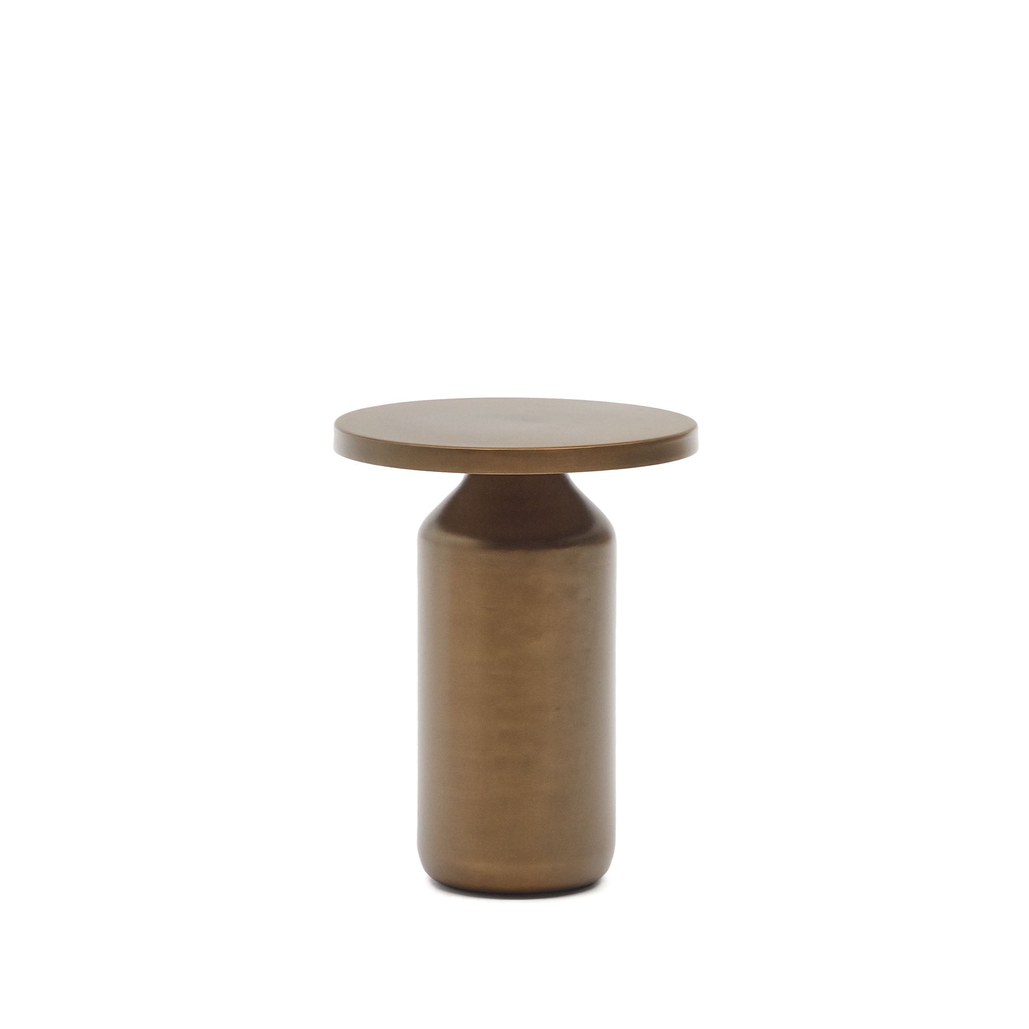 Malya metal round side table in brushed copper, Ø 40.5 cm - Product Image