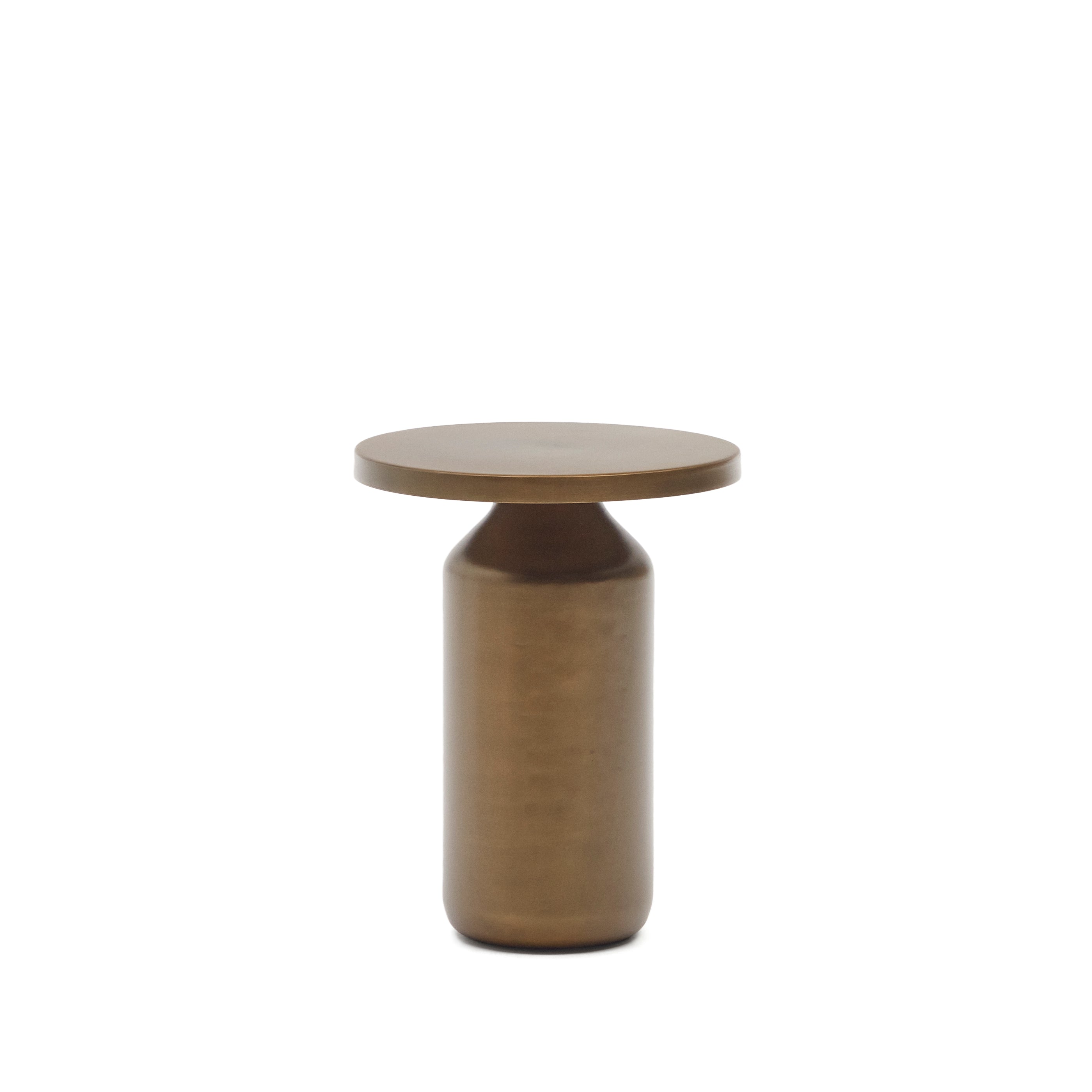 Malya metal round side table in brushed copper, Ø 40.5 cm - Product Image