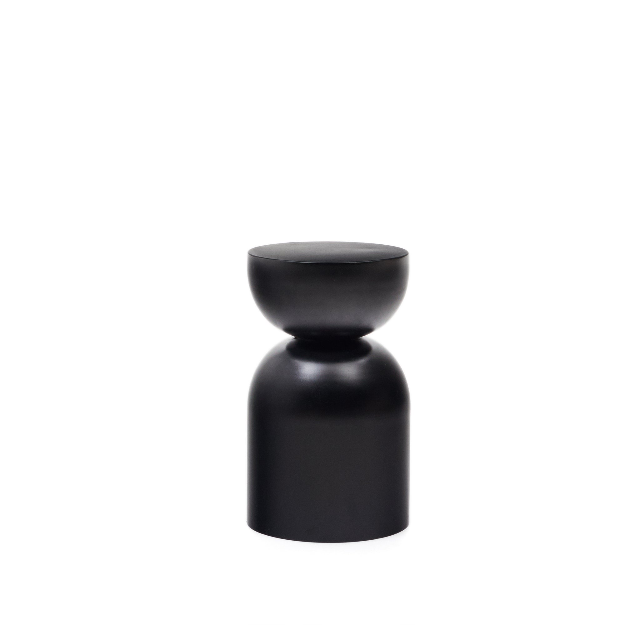 Rachell metal side table with glossy black painted finish Ø 30 cm - Product Image