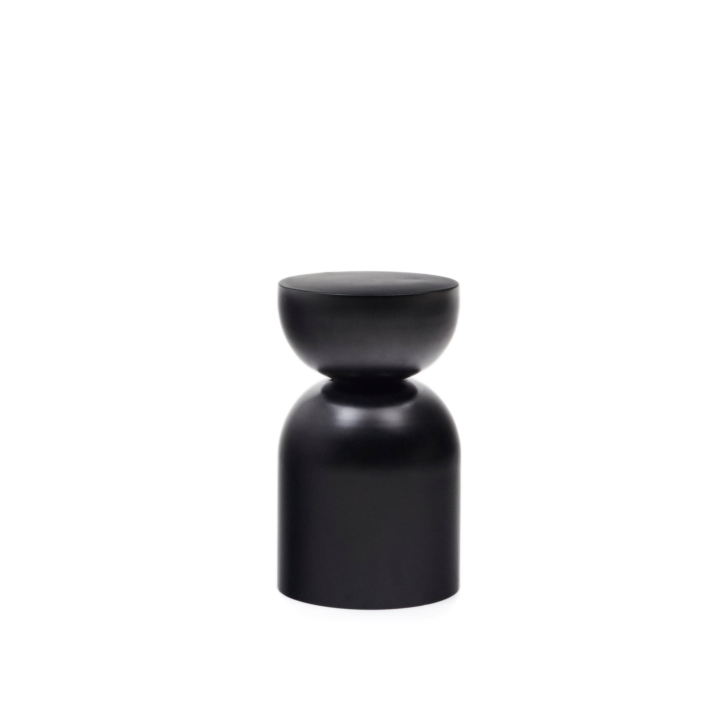 Rachell metal side table with glossy black painted finish Ø 30 cm - Product Image