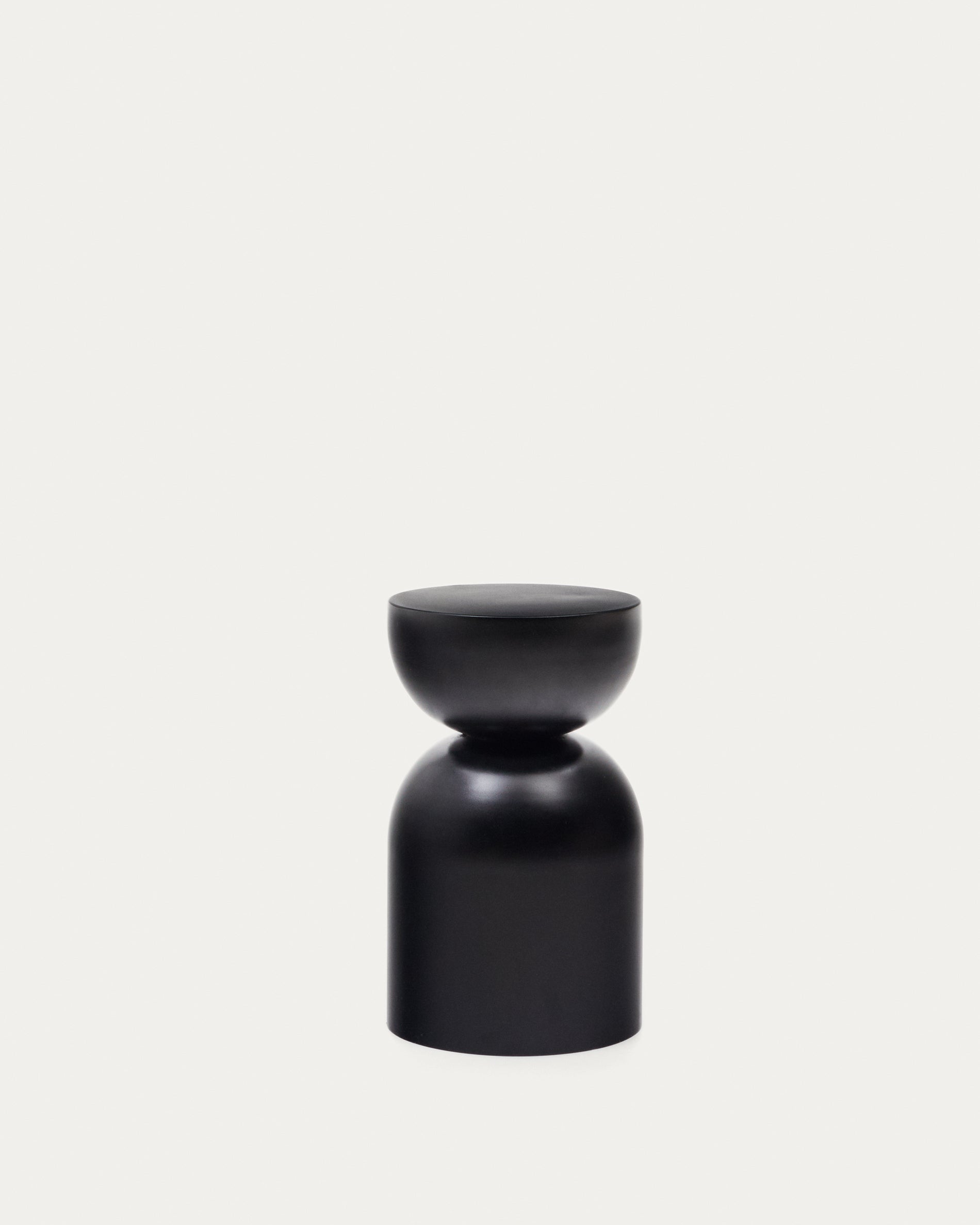 Rachell metal side table with glossy black painted finish Ø 30 cm - Product View