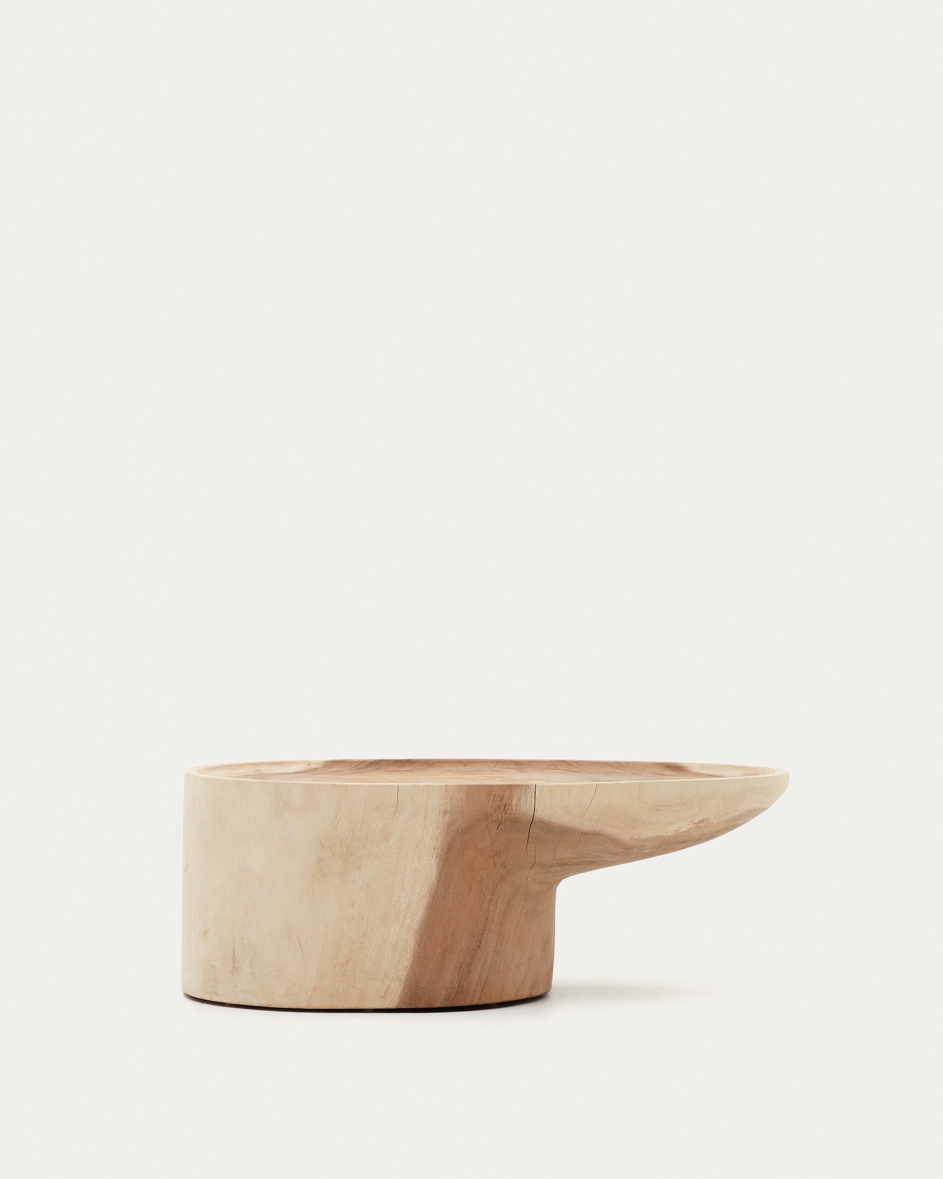 Mosi solid mungur wood coffee table with stand Ø 90 x 50 cm - Product View