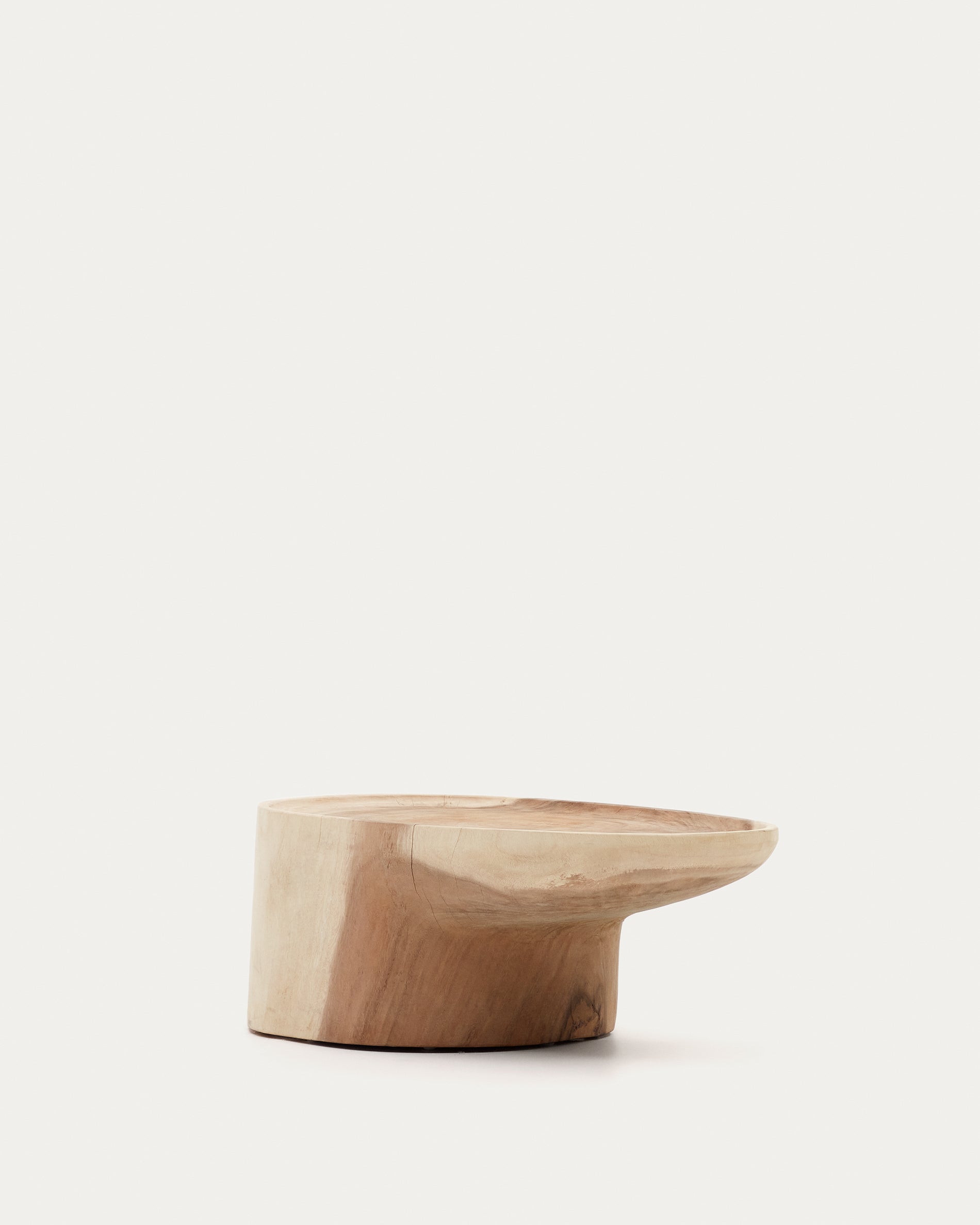 Mosi solid mungur wood coffee table with stand Ø 90 x 50 cm - Product View