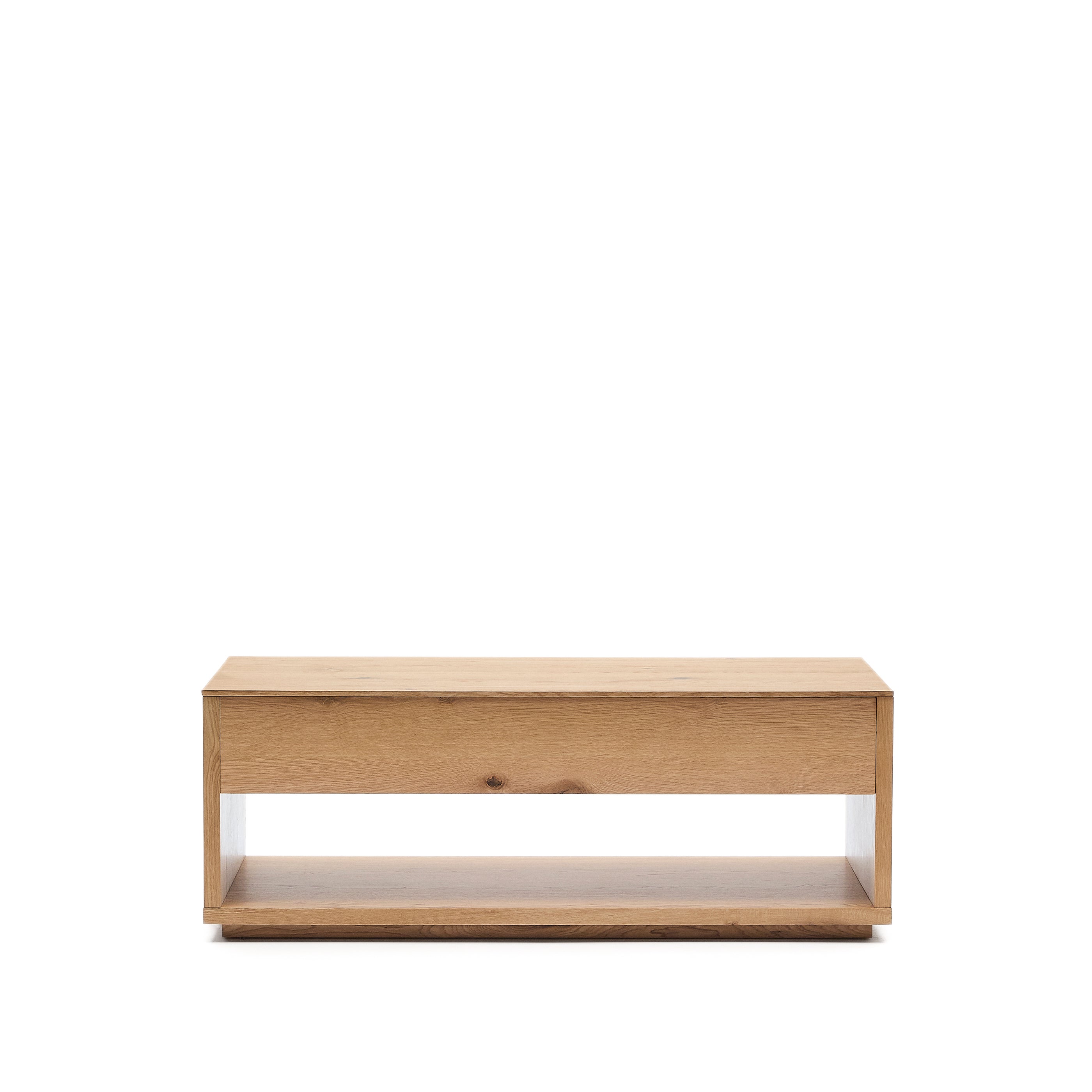 Alguema raisable coffee table in oak veneer with natural finish 120 x 60 cm - Product Image