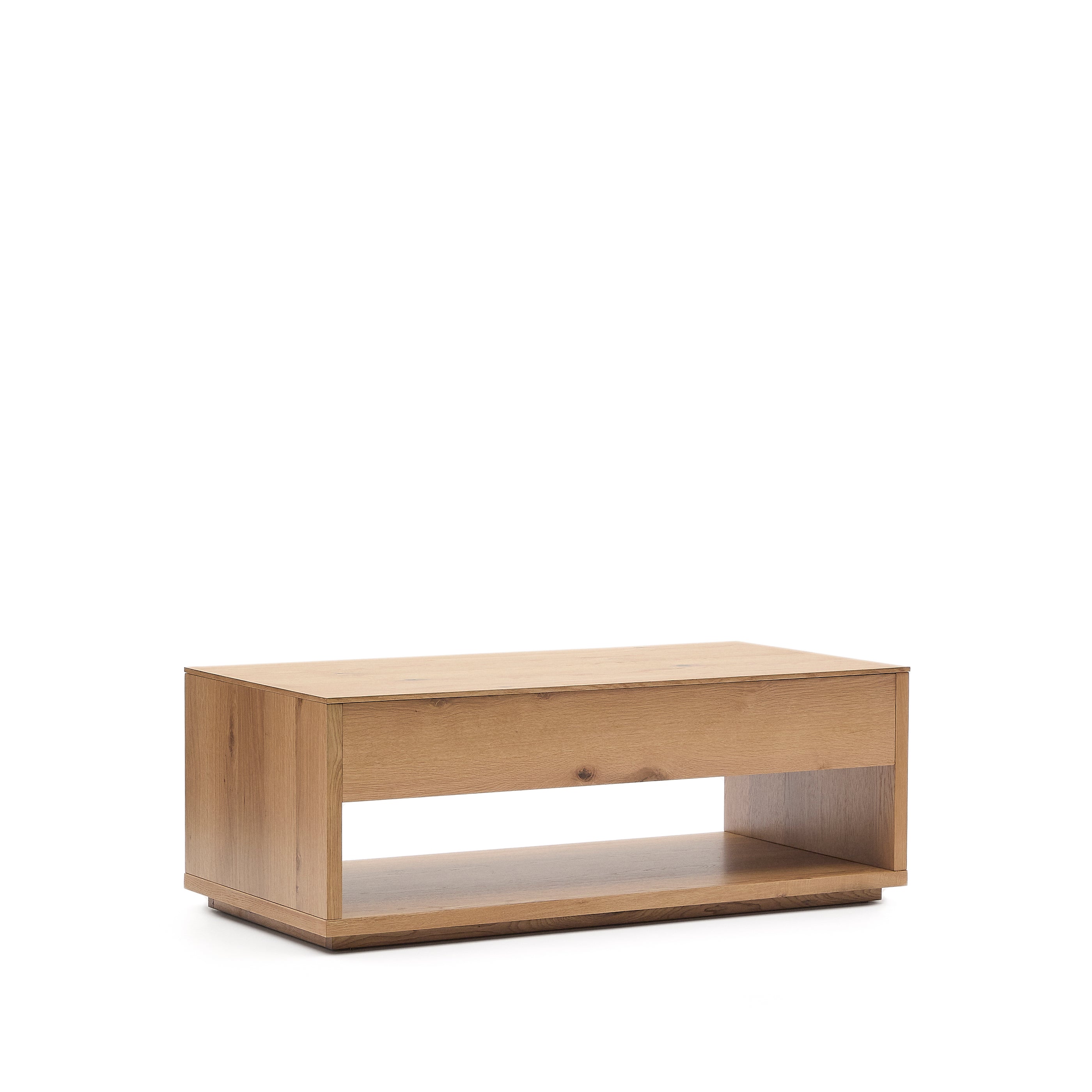 Alguema raisable coffee table in oak veneer with natural finish 120 x 60 cm - Product Image