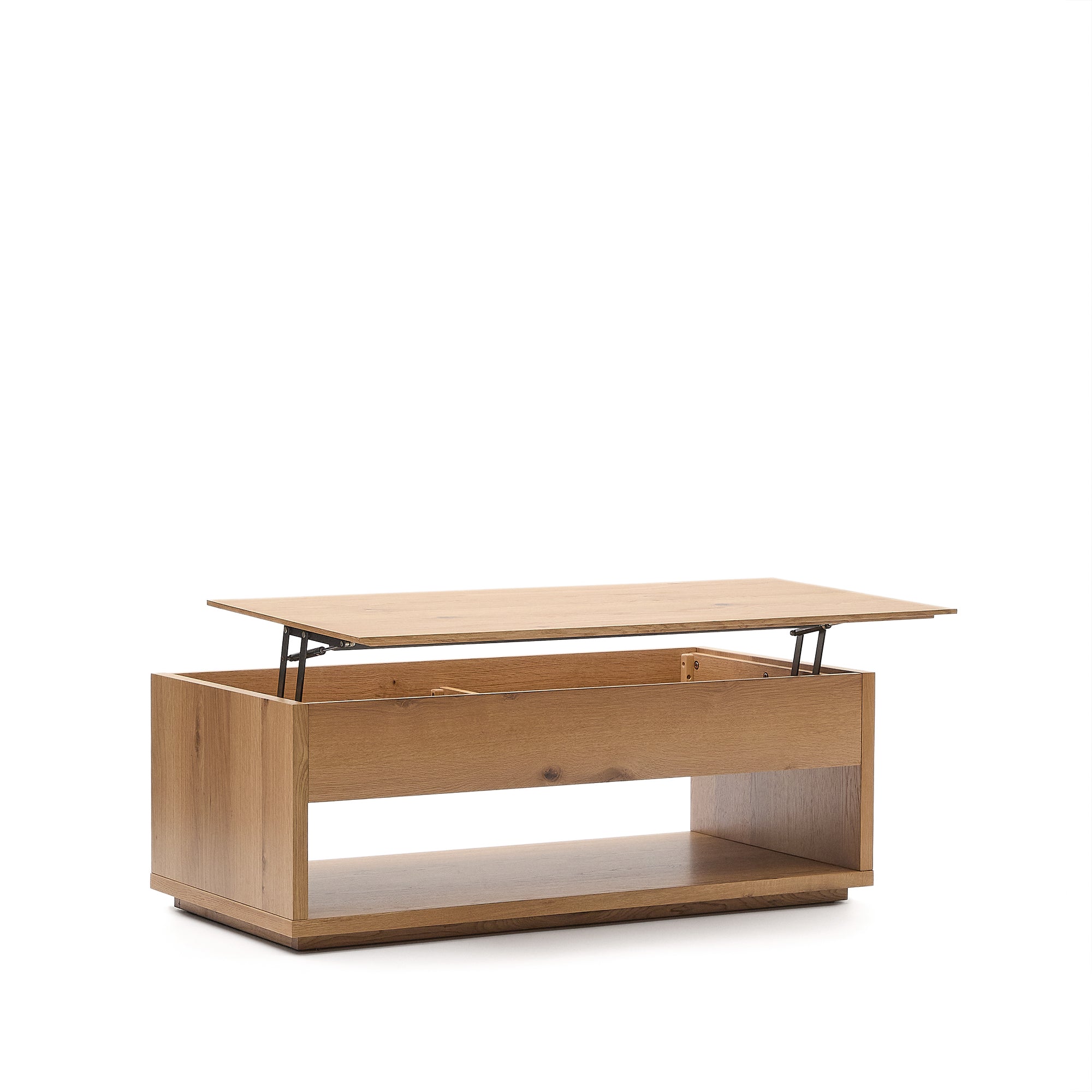 Alguema raisable coffee table in oak veneer with natural finish 120 x 60 cm - Product Image