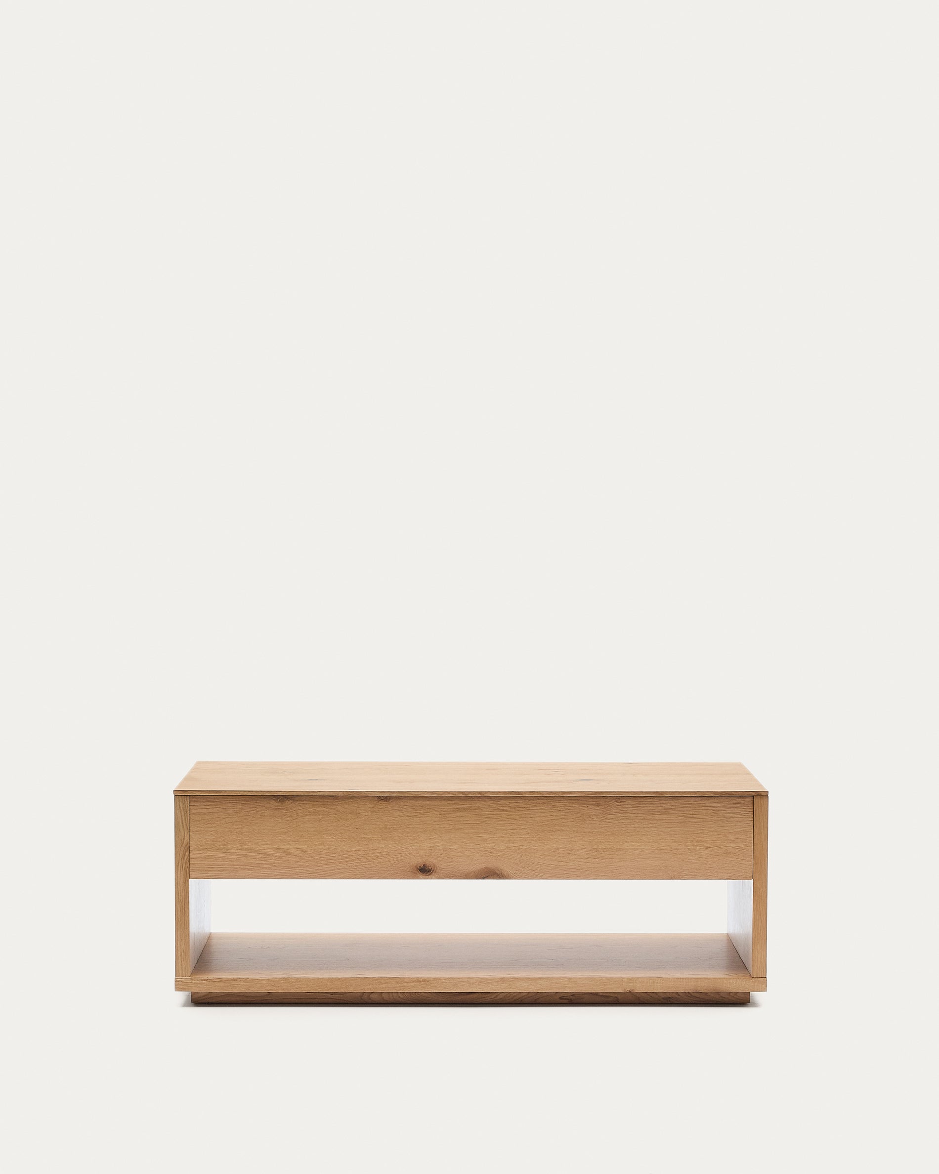 Alguema raisable coffee table in oak veneer with natural finish 120 x 60 cm - Product View