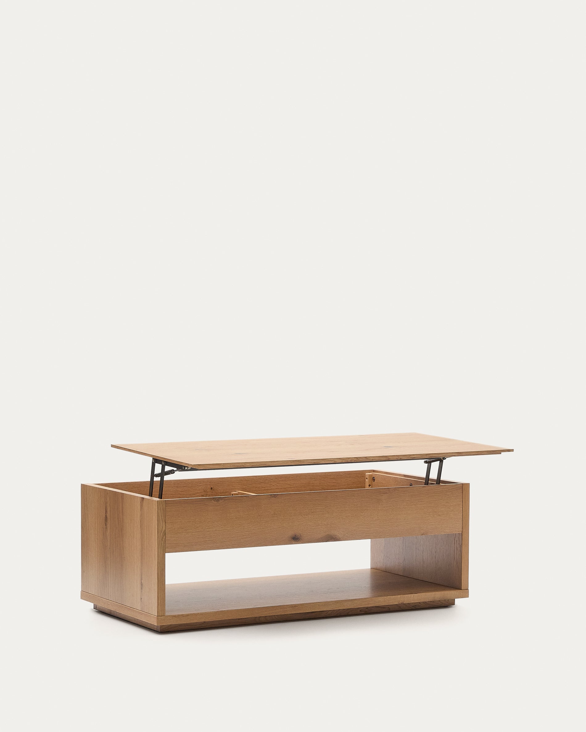 Alguema raisable coffee table in oak veneer with natural finish 120 x 60 cm - Product View