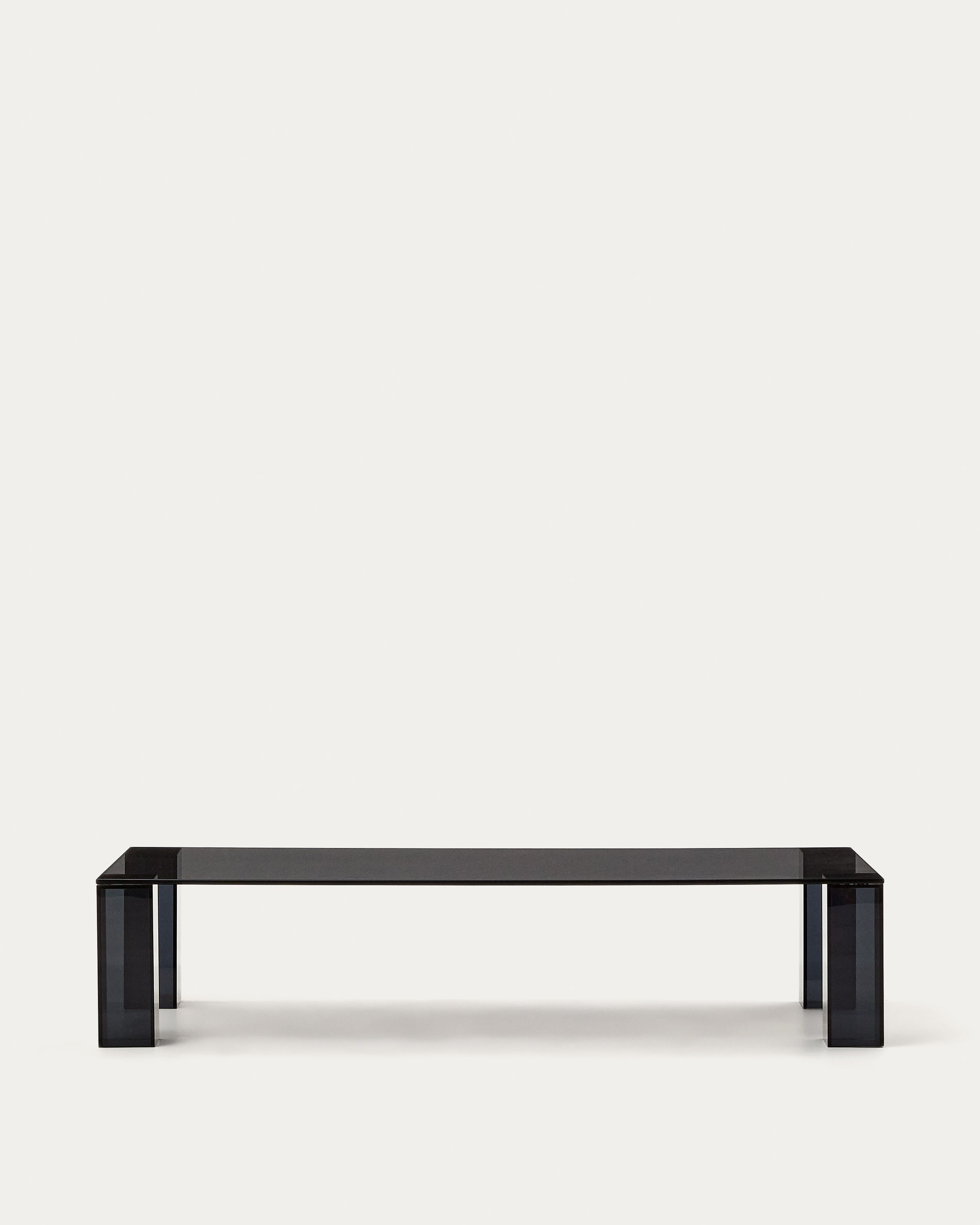 Adularia dark gray coffee table made of tempered glass, 140 x 60 cm