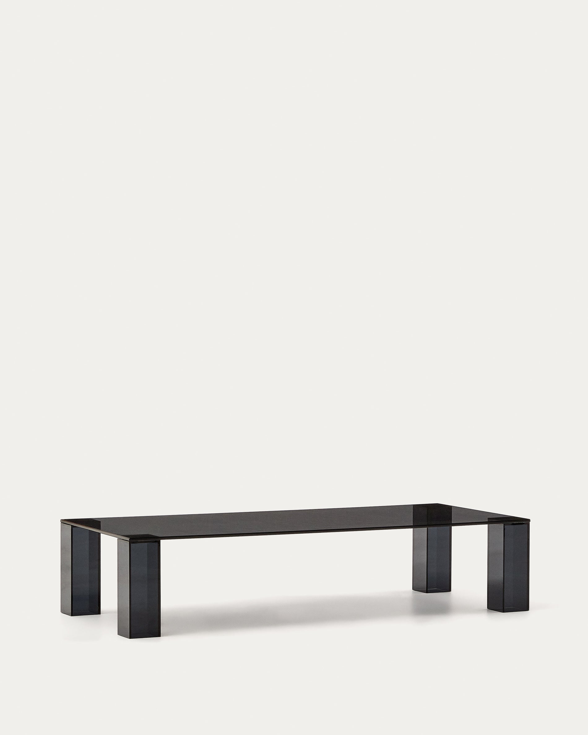 Adularia dark gray coffee table made of tempered glass, 140 x 60 cm