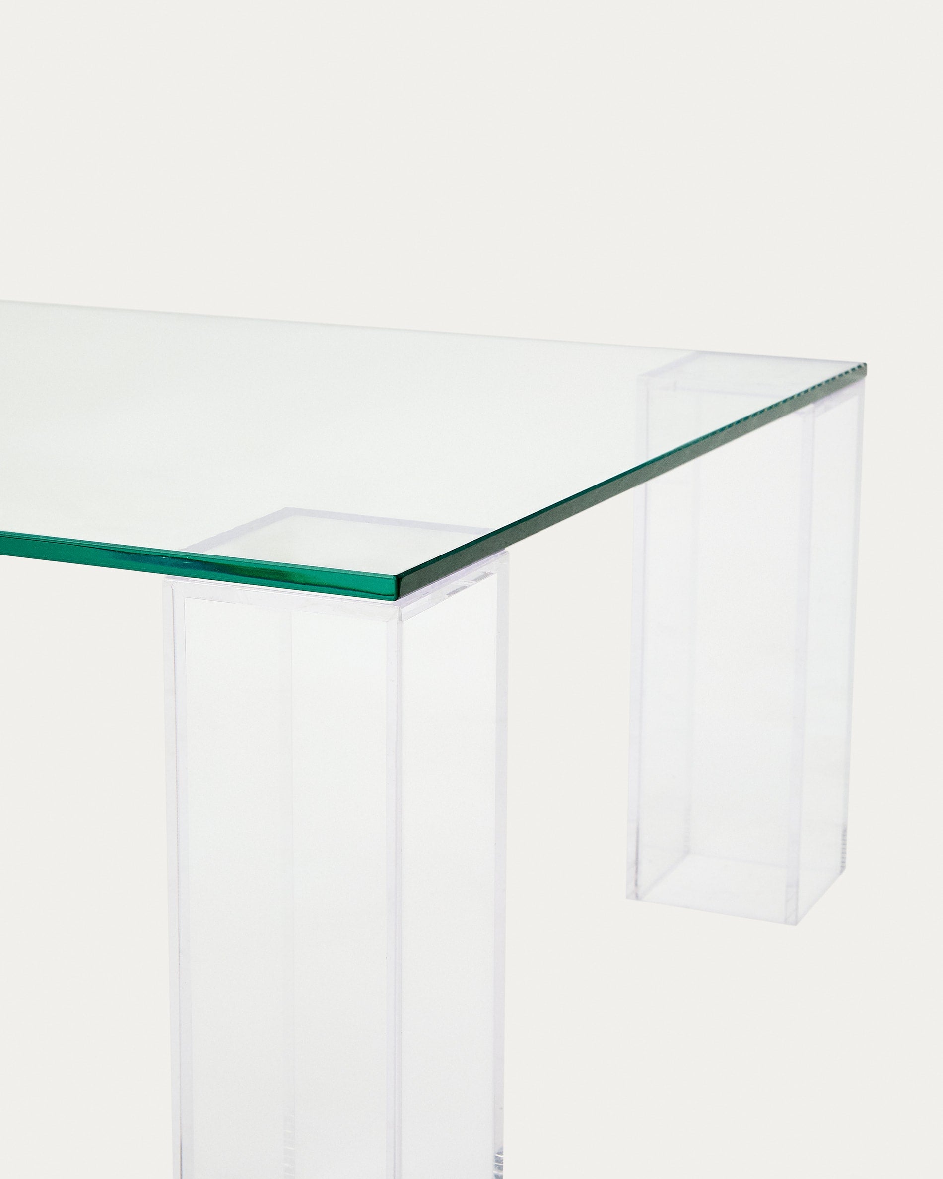 Adularia transparent, tempered glass coffee table, 140 x 60 cm