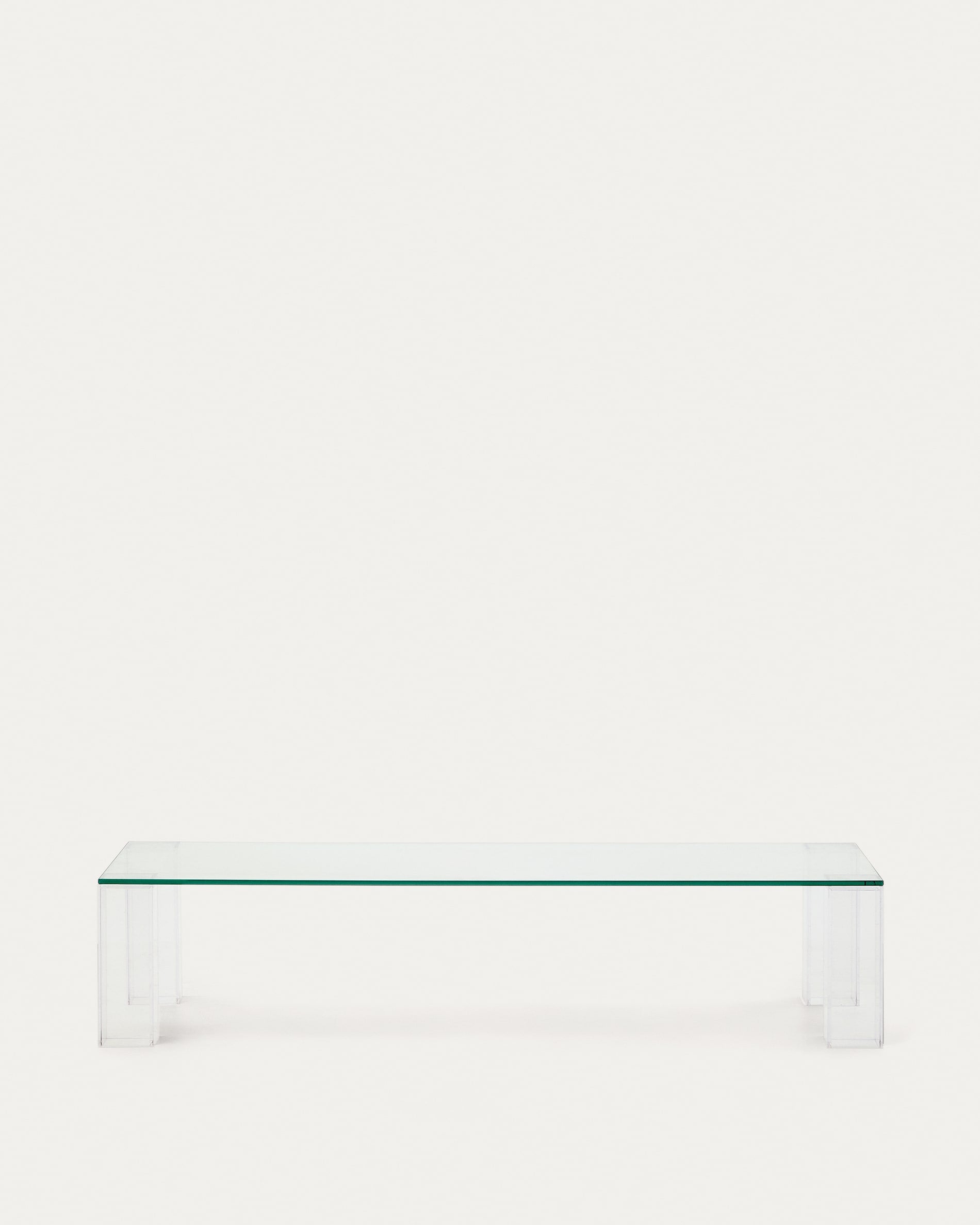 Adularia transparent, tempered glass coffee table, 140 x 60 cm