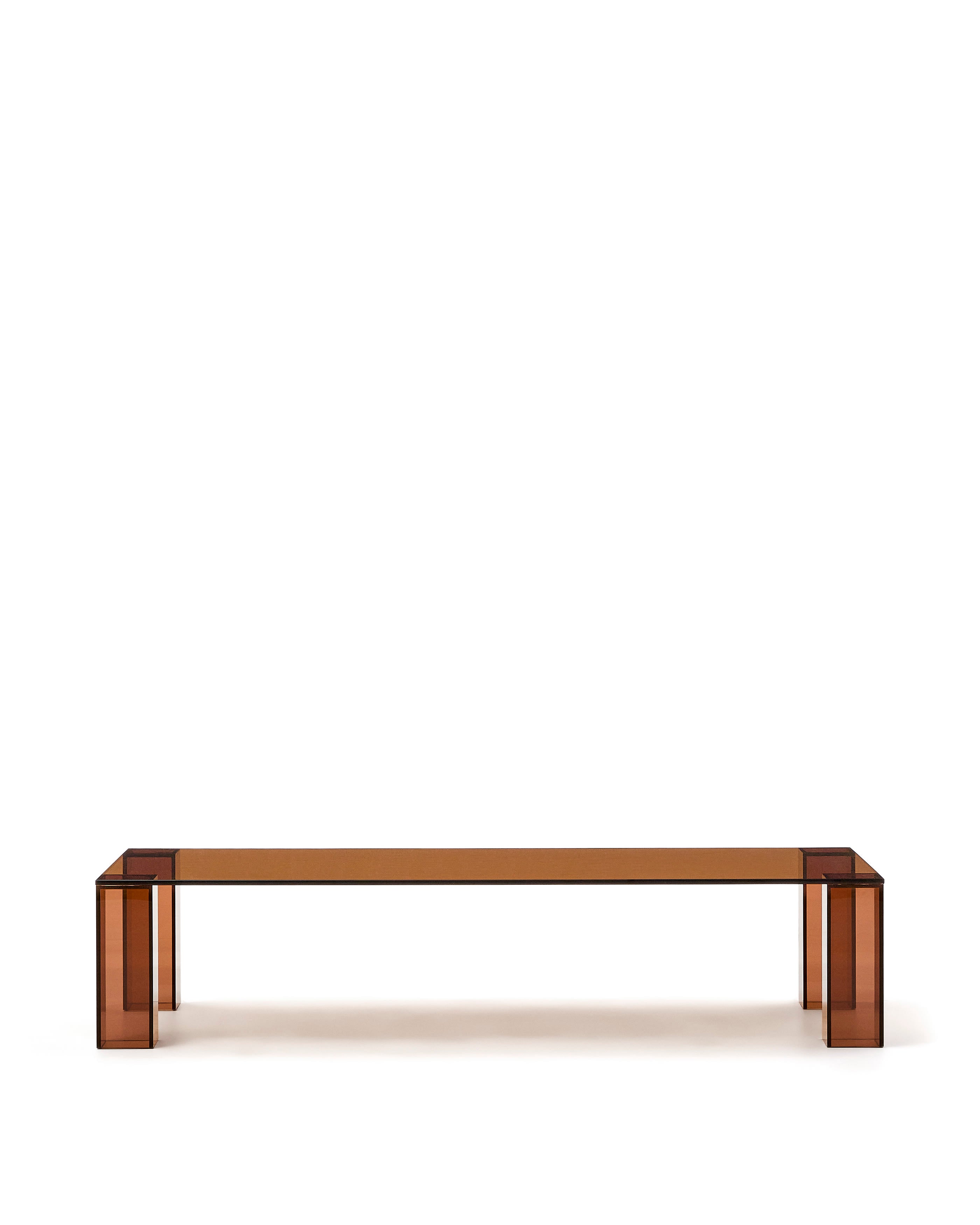 Adularia brown, tempered glass coffee table, 140 x 60 cm