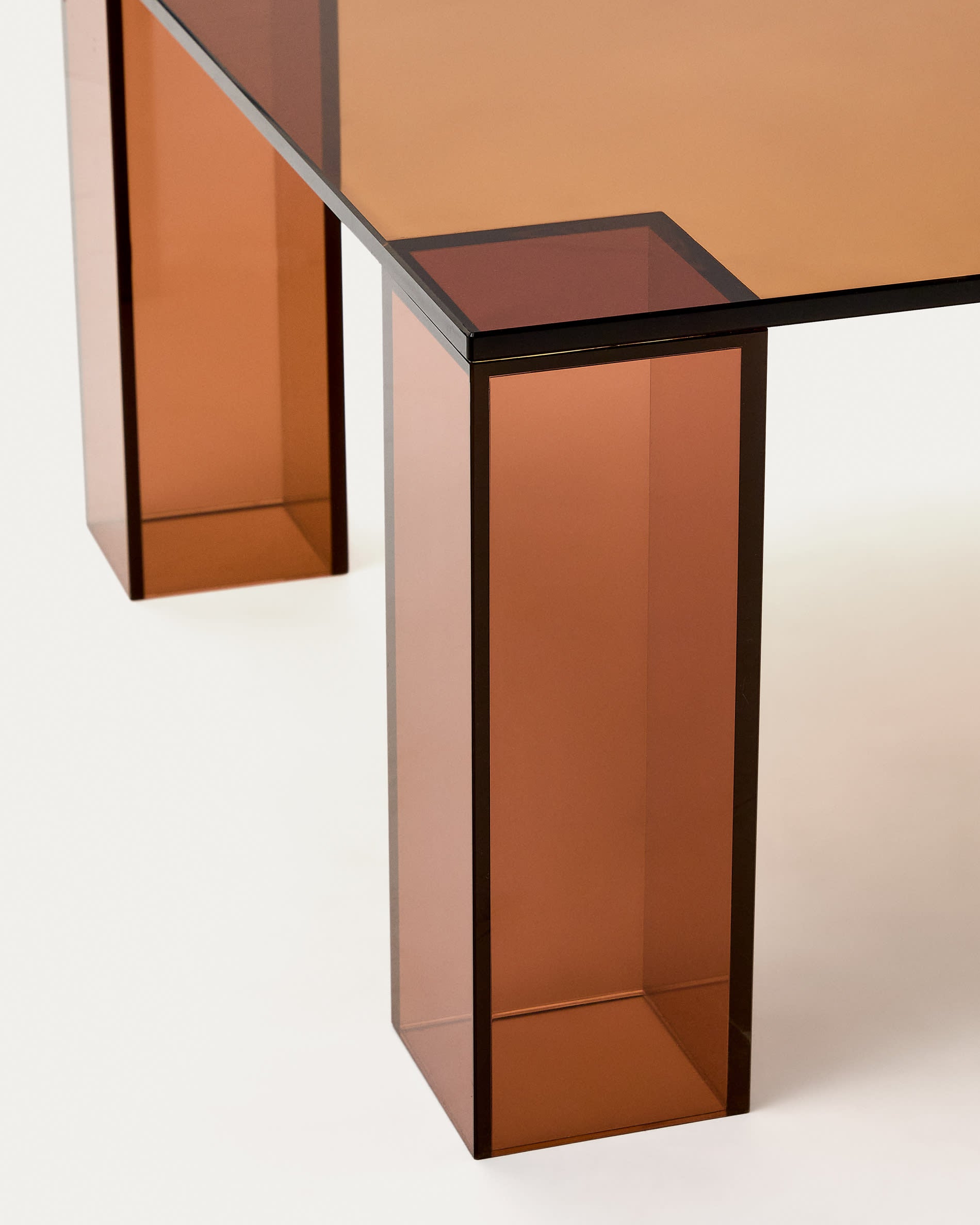 Adularia brown, tempered glass coffee table, 140 x 60 cm