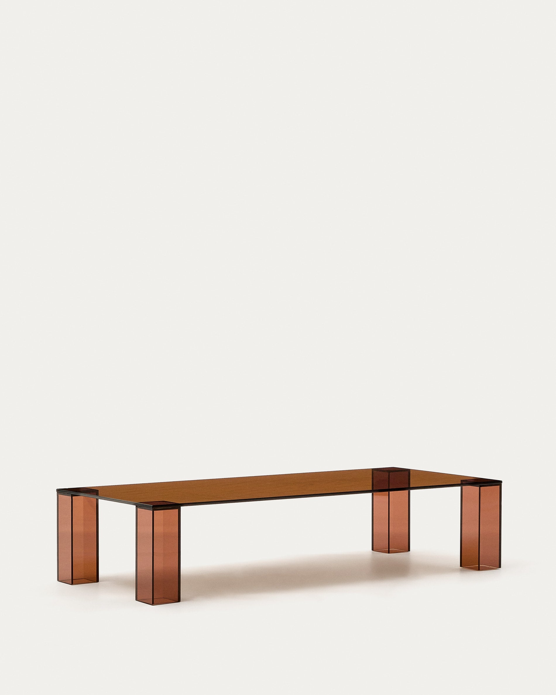 Adularia brown, tempered glass coffee table, 140 x 60 cm