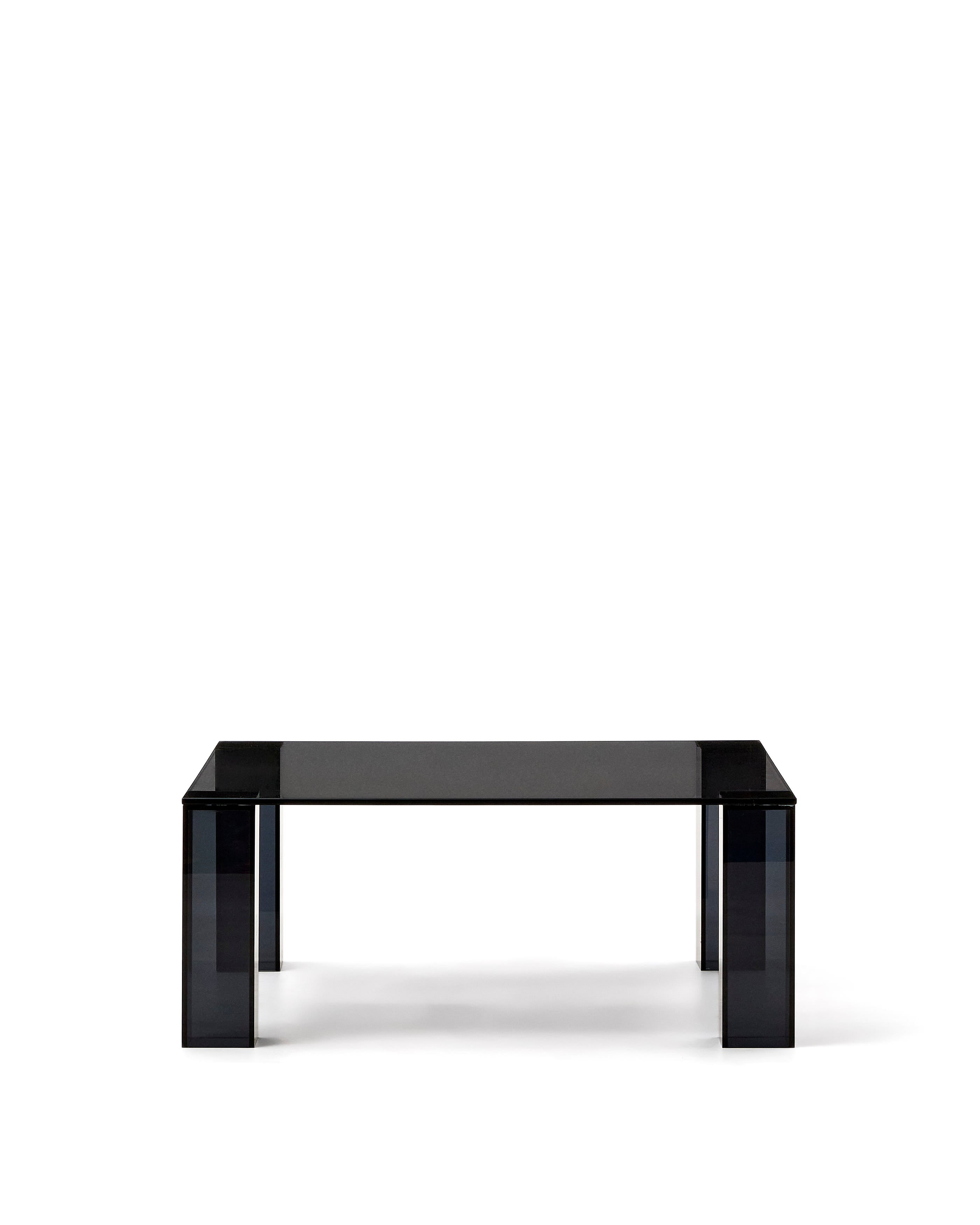 Adularia dark gray tempered glass side table, 85 x 85 cm