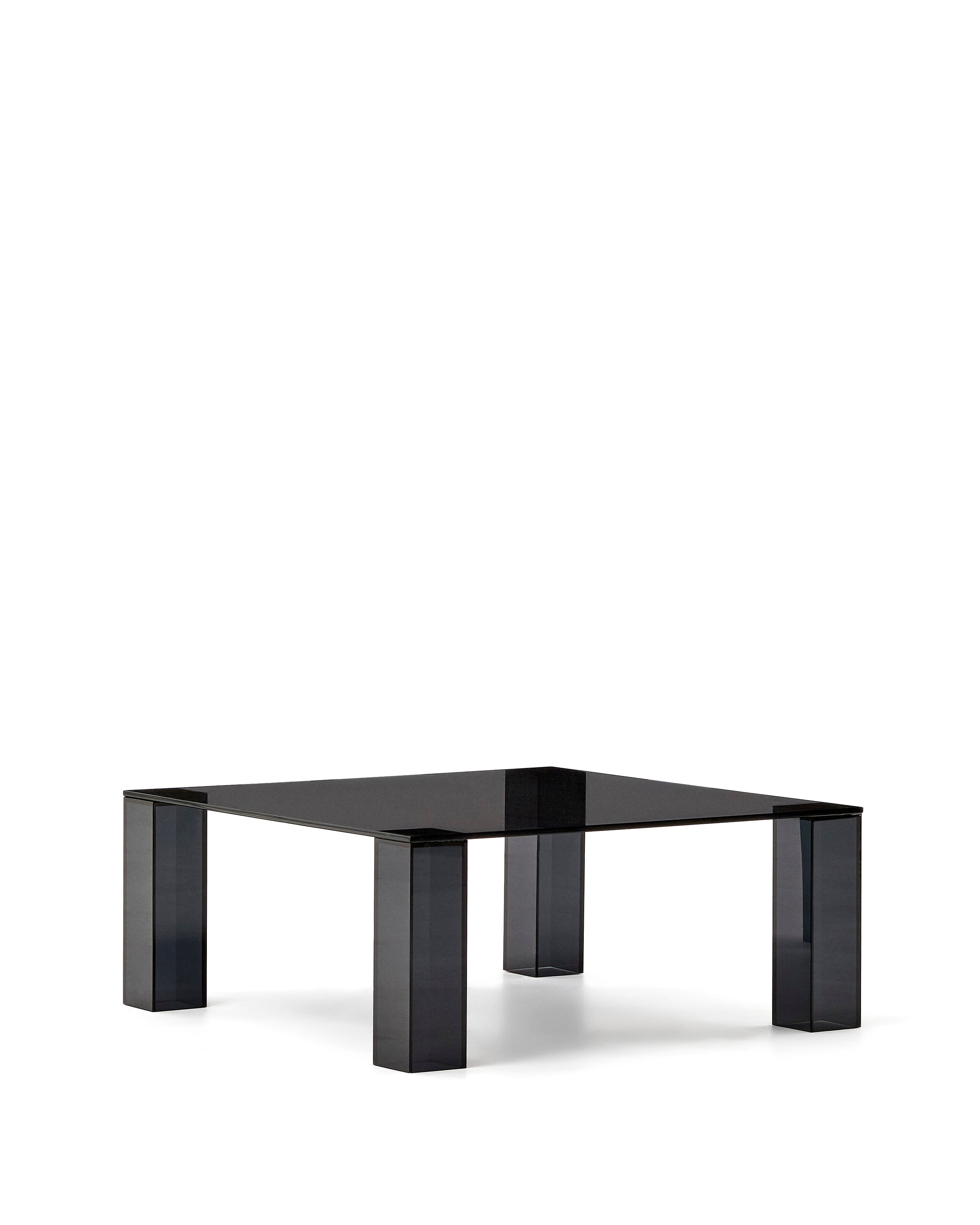 Adularia dark gray tempered glass side table, 85 x 85 cm