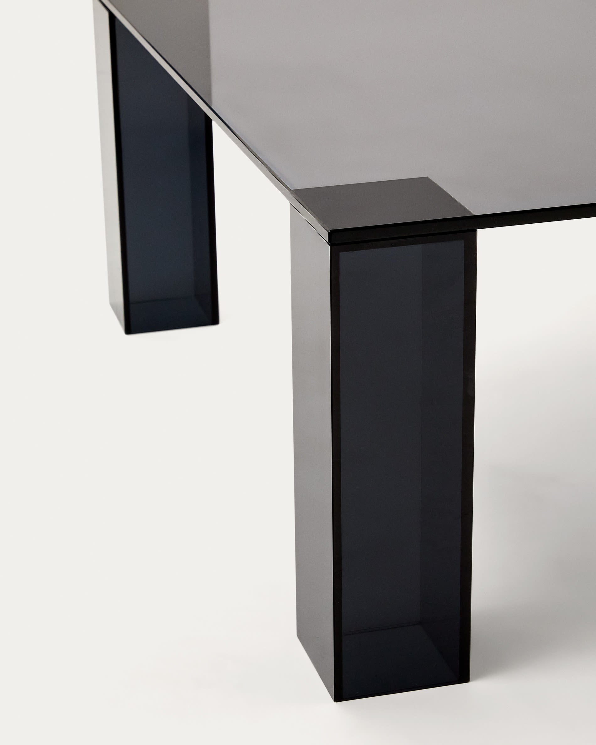 Adularia dark gray tempered glass side table, 85 x 85 cm