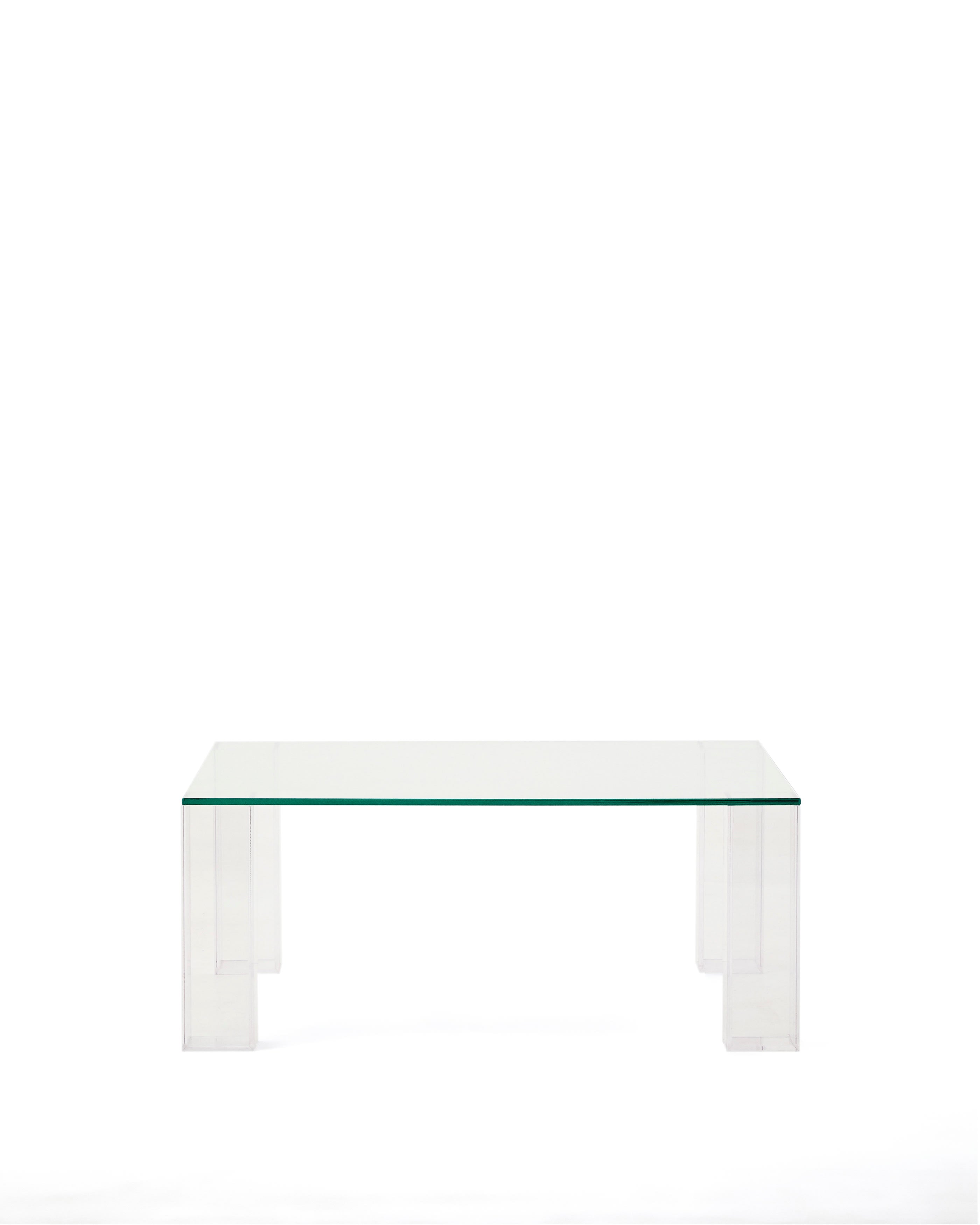 Adularia transparent, tempered glass side table, 85 x 85 cm