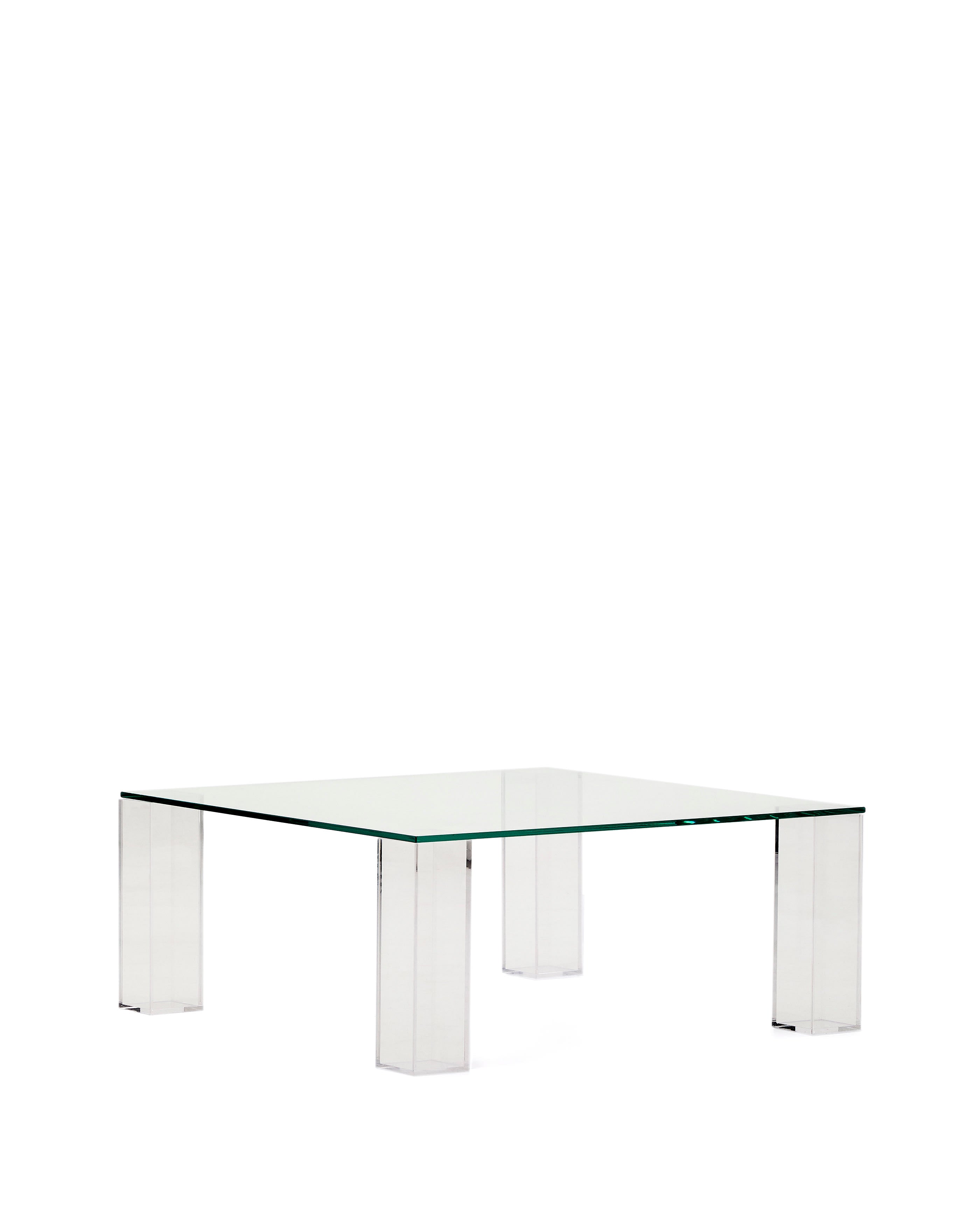 Adularia transparent, tempered glass side table, 85 x 85 cm