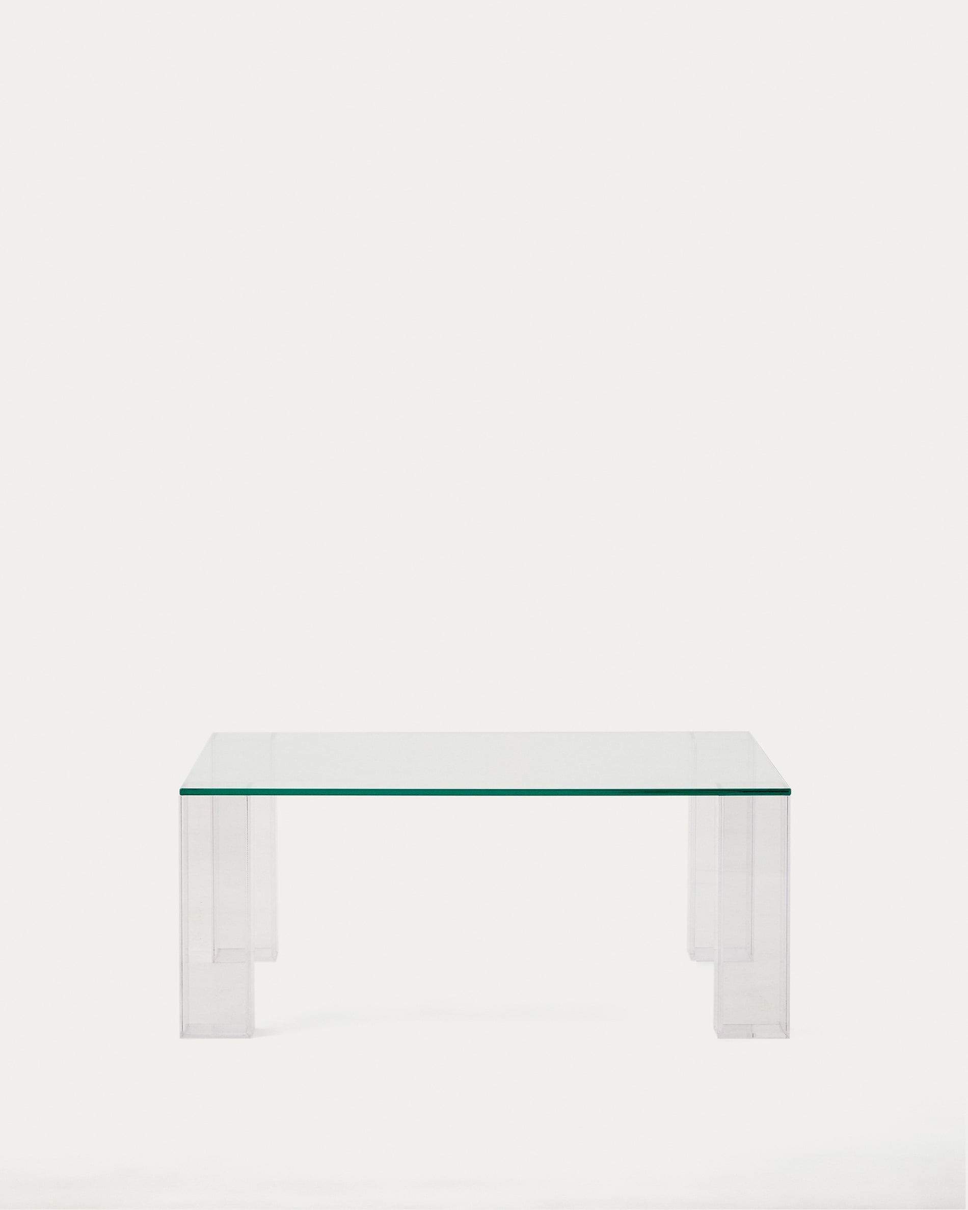 Adularia transparent, tempered glass side table, 85 x 85 cm